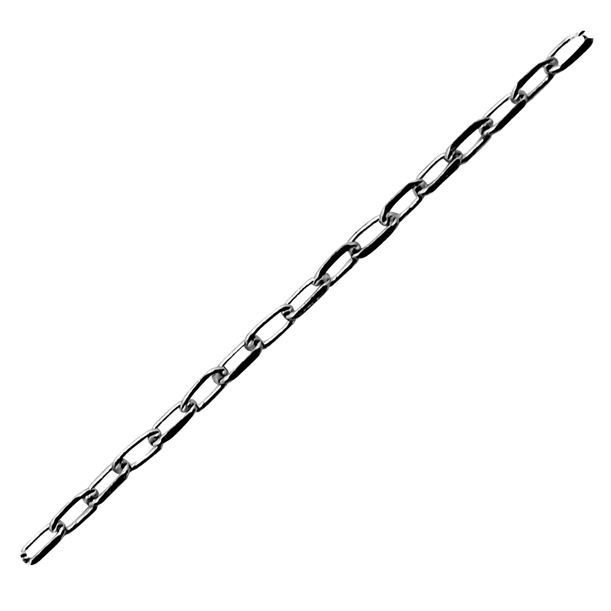Slim elongated oval link chain crafted with Black Rhodium Overlay Over Copper, ideal for everyday jewelry styling, layering looks, and custom accessory designs
