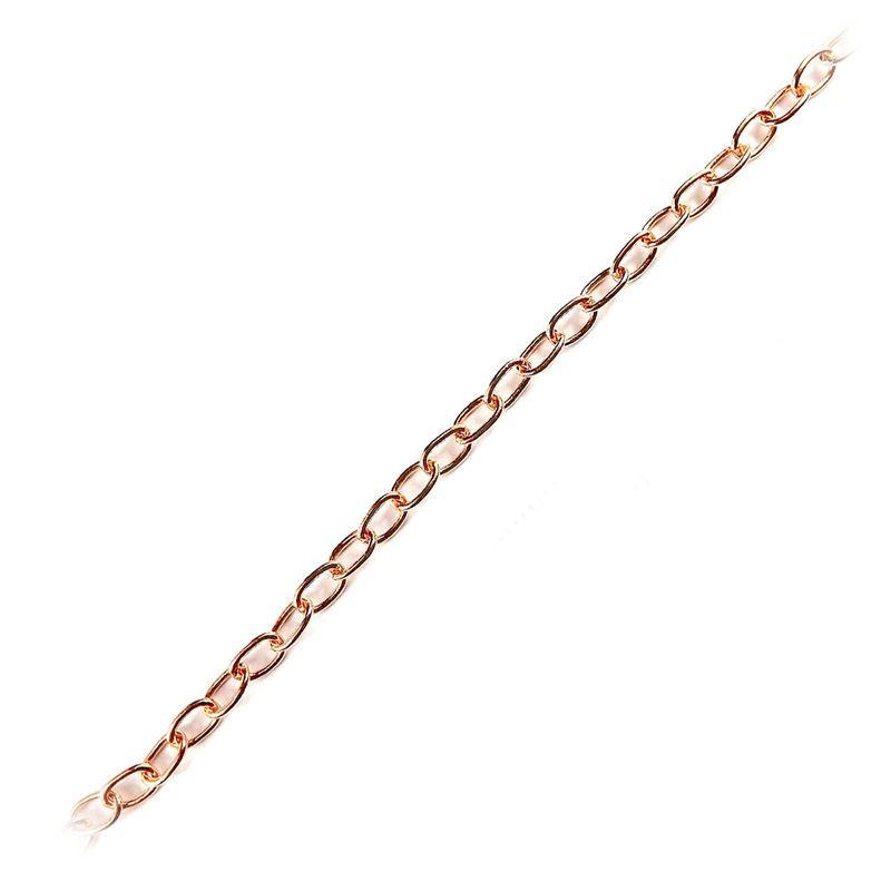 Small oval link chain crafted with Rose Gold Overlay Over Copper, ideal for everyday jewelry styling, delicate layering, and custom accessory design projects