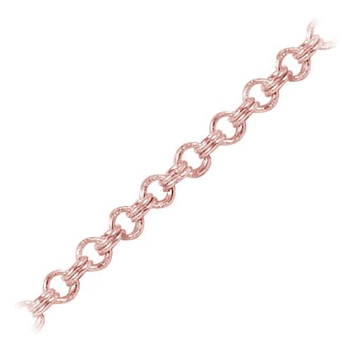 Textured oval link chain crafted with Rose Gold Overlay Over Copper, designed for elegant jewelry styling, delicate layering, and custom accessory design projects