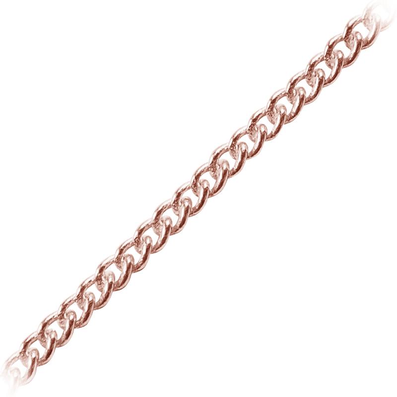 Fine curb link chain crafted with Rose Gold Overlay Over Copper, ideal for minimal jewelry designs, delicate layering, and custom everyday accessories