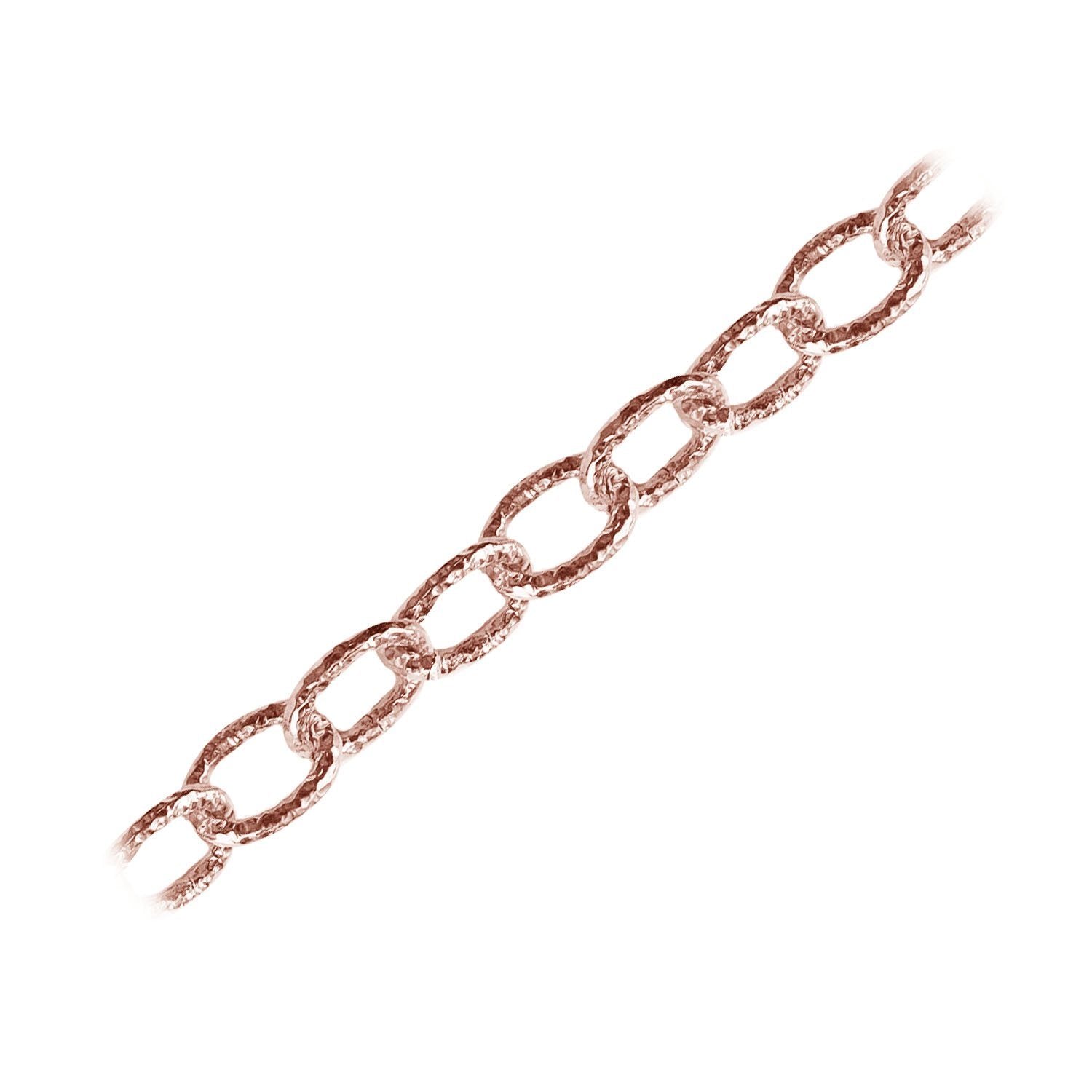 Rose Gold Overlay Over Copper oversized chain with large elongated links, ideal for bold necklaces and modern handmade jewelry, sold per foot.