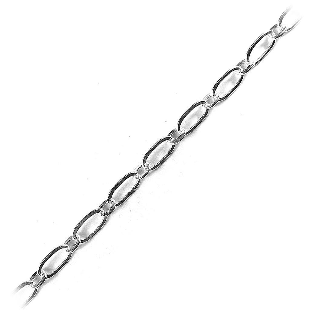 Elegant fine oval link beading and extender chain crafted with silver overlay over copper featuring polished finish for modern handcrafted jewelry designs