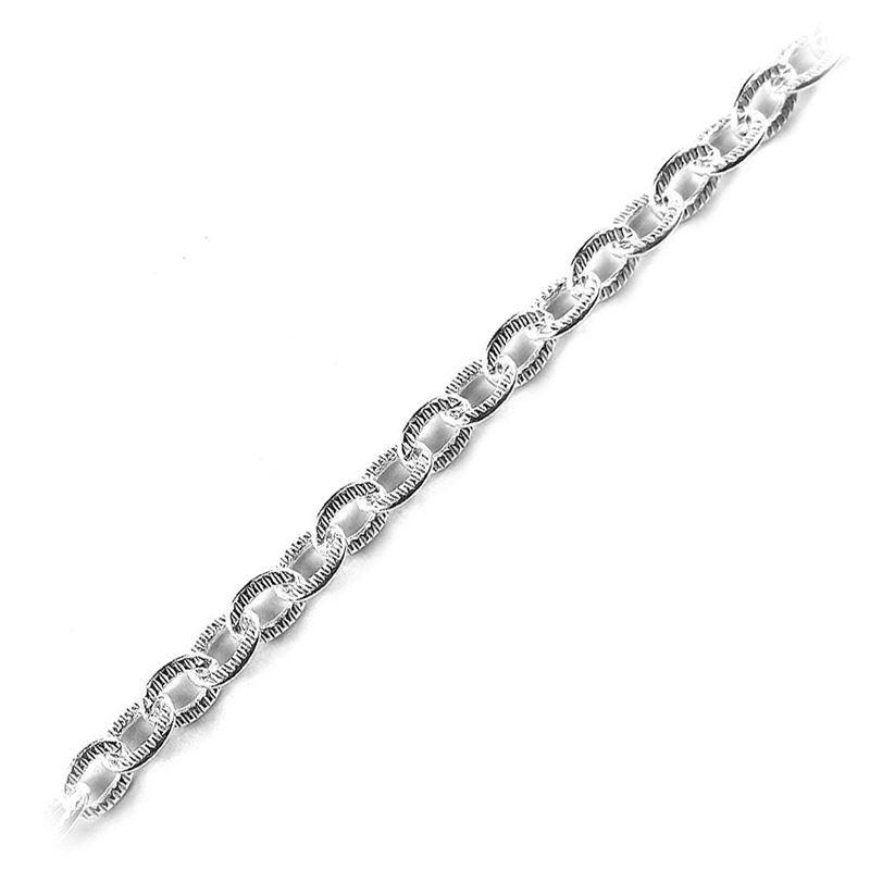 Elegant textured oval beading and extender chain crafted with silver overlay over copper featuring polished finish for modern handcrafted jewelry designs