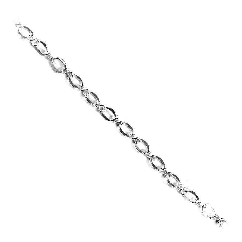 Elegant smooth oval beading and extender chain crafted with silver overlay over copper featuring polished finish for modern handcrafted jewelry designs