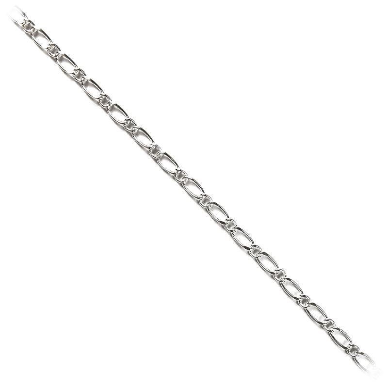 Elegant slim oval link beading and extender chain crafted with silver overlay over copper featuring polished finish for modern handcrafted jewelry designs