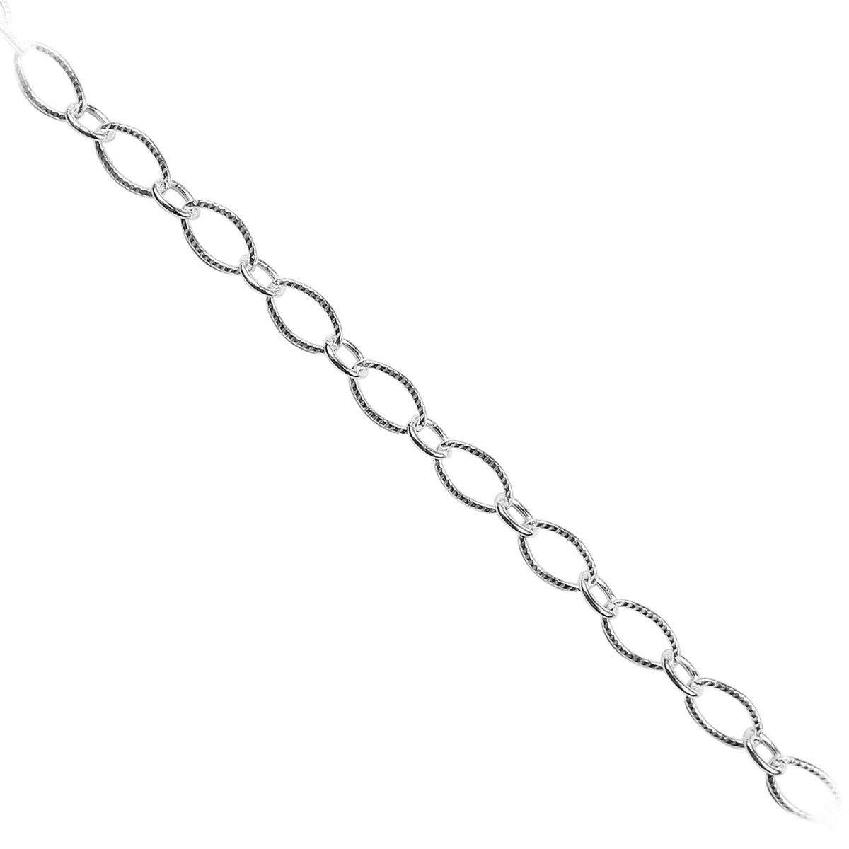Silver Overlay Over Copper beading and extender chain with alternating big and small oval links, sold as per foot for custom jewelry making