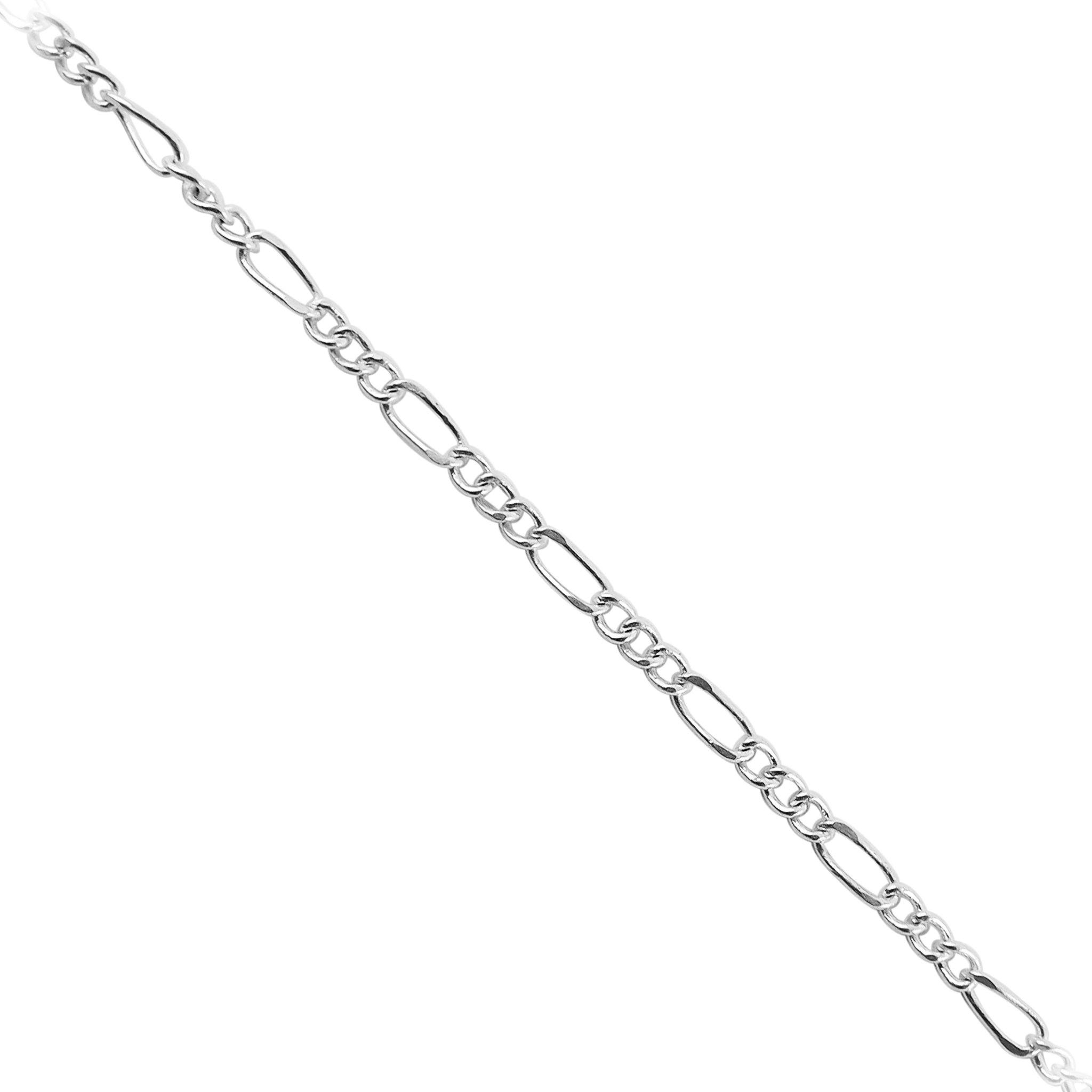 Silver Overlay Over Copper slim oval link beading and extender chain sold as per foot, ideal for creating delicate custom jewelry designs