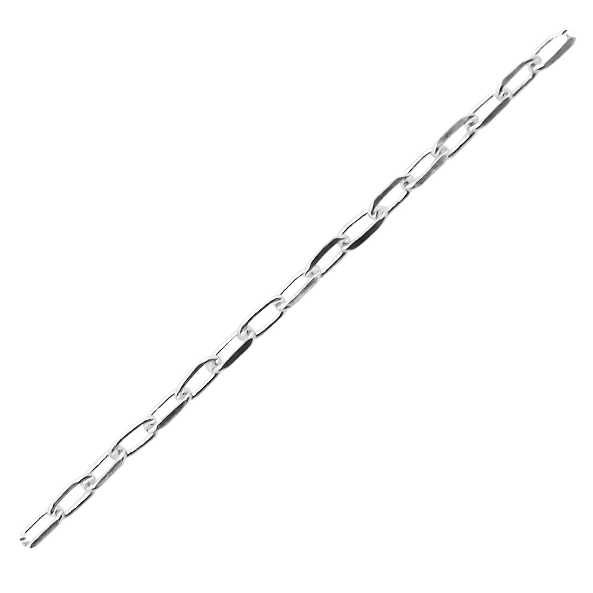 Silver Overlay Over Copper dual size elongated oval link beading and extender chain sold as per foot, ideal for creating custom necklaces and bracelets