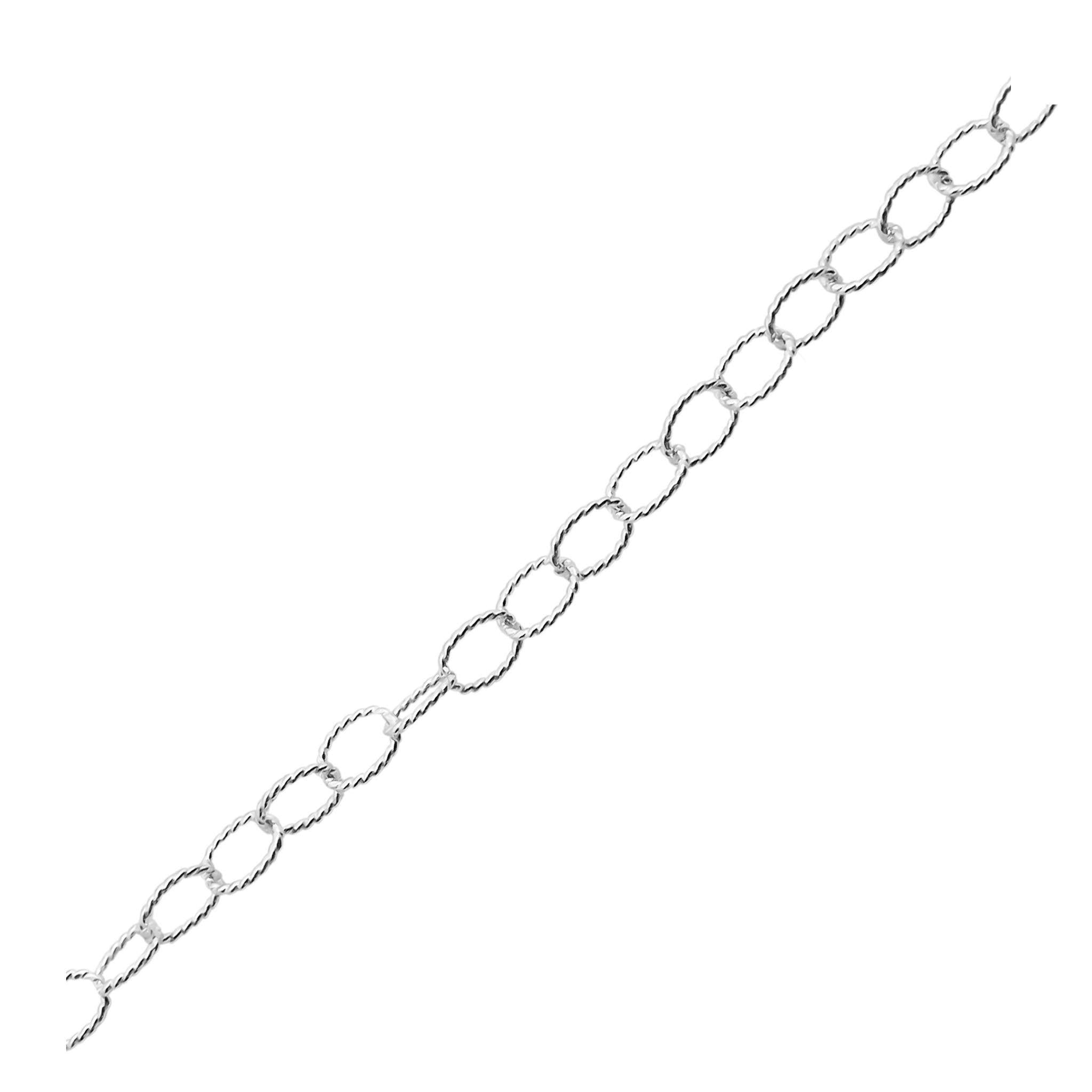 Silver Overlay Over Copper large oval link beading and extender chain sold as per foot, ideal for creating statement necklaces and custom jewelry designs