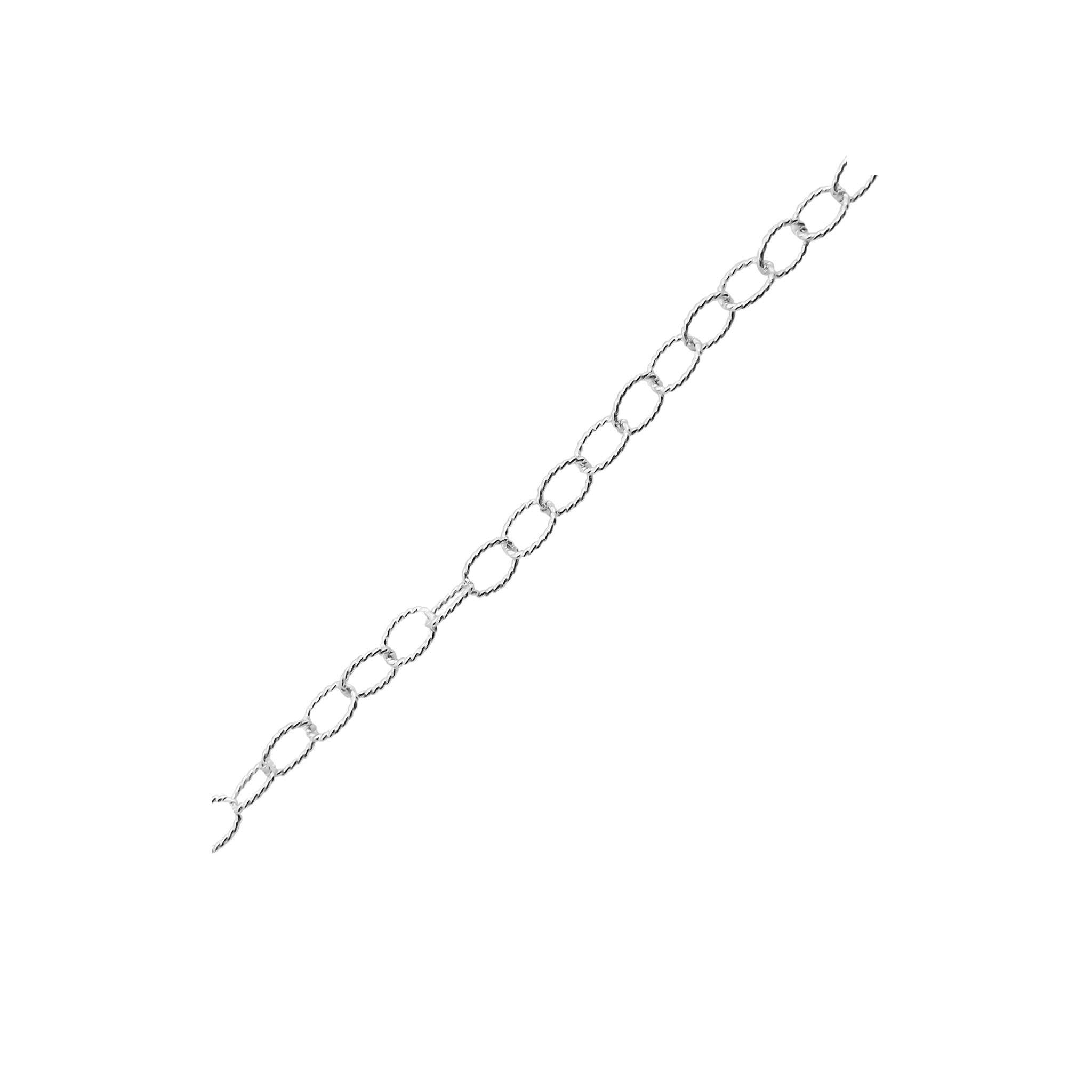 Silver Overlay Over Copper medium oval link beading and extender chain sold as per foot, ideal for creating custom necklaces and bracelets