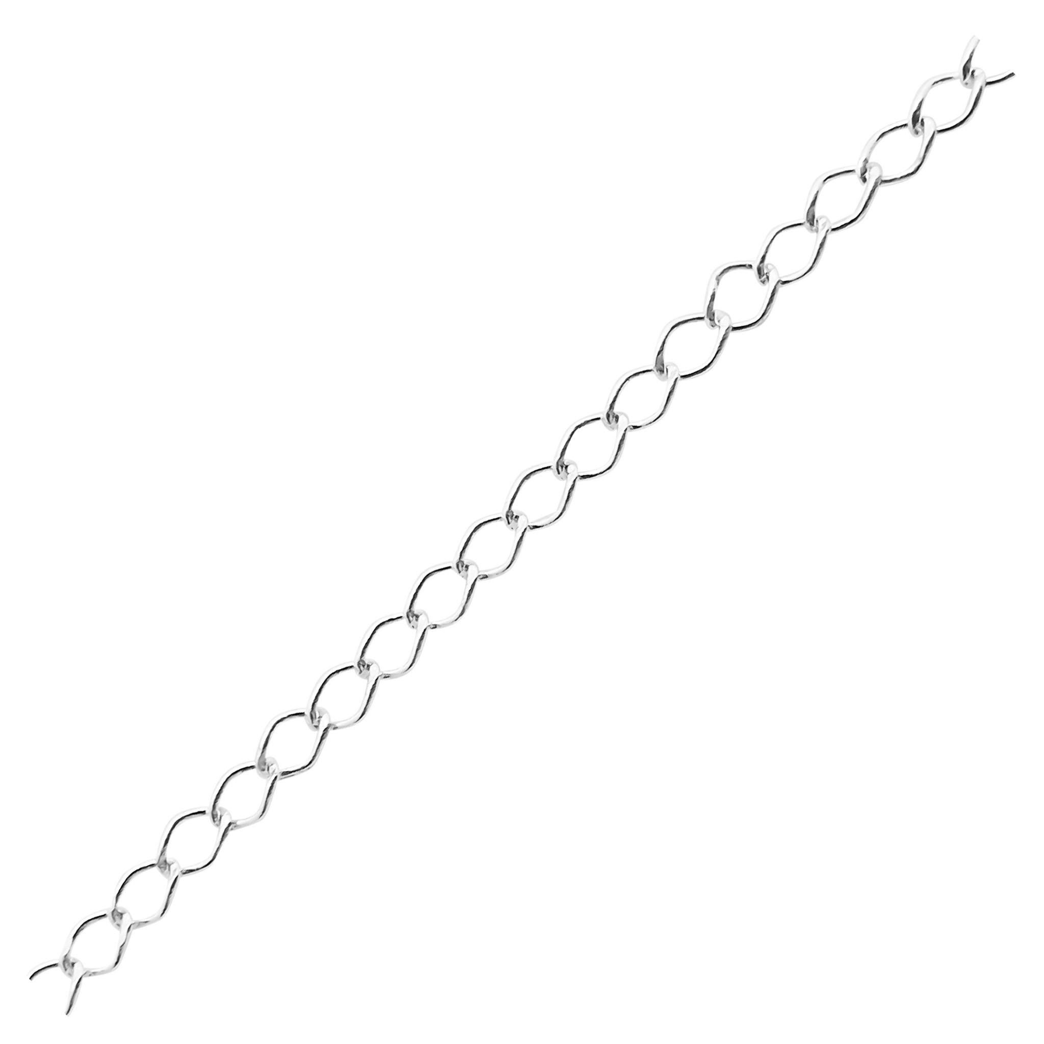 Silver Overlay Over Copper compact elongated link beading and extender chain sold as per foot, ideal for creating delicate custom necklaces and bracelets
