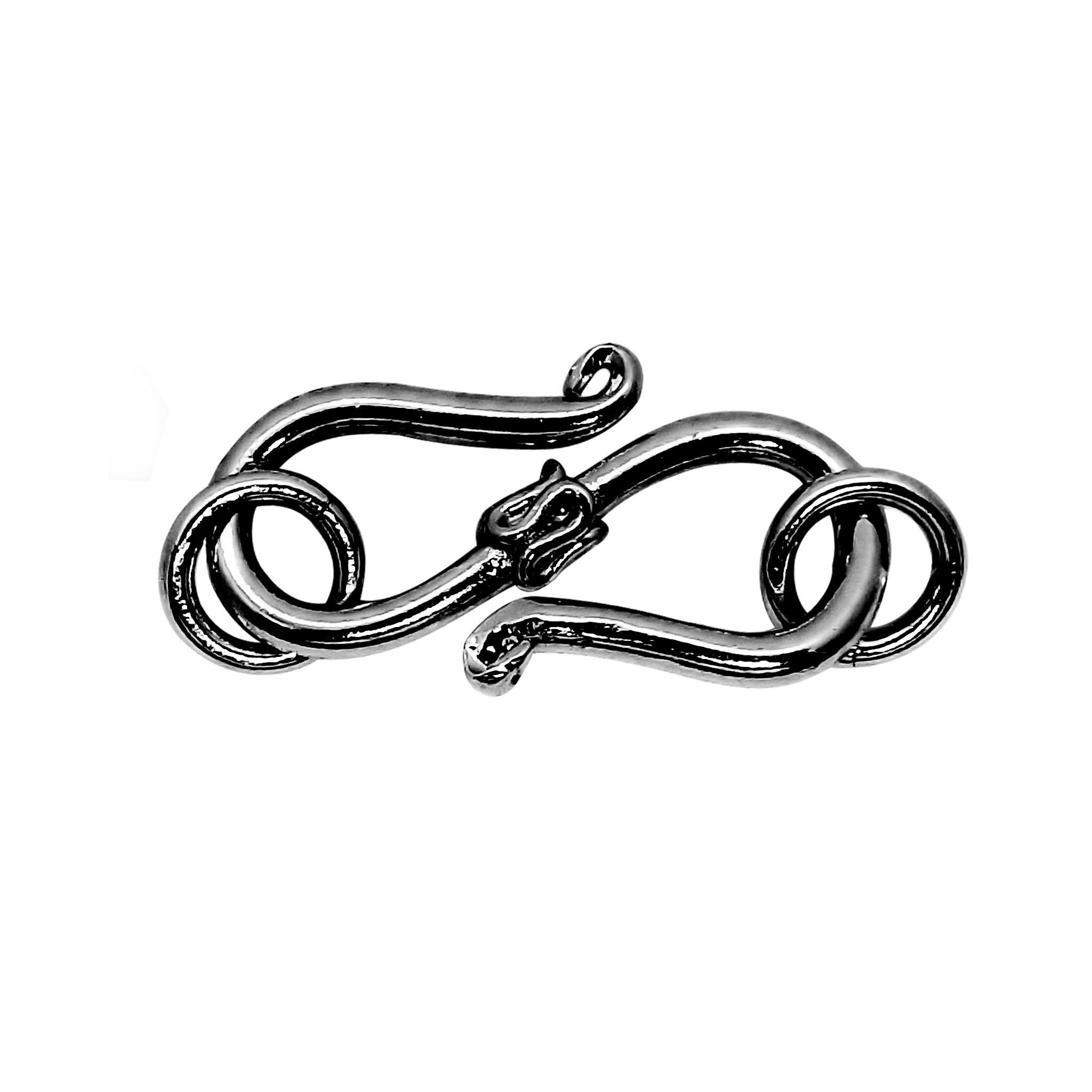 Black Rhodium Overlay Over Copper Elegant Hook Clasp Handcrafted In India For Jewelry