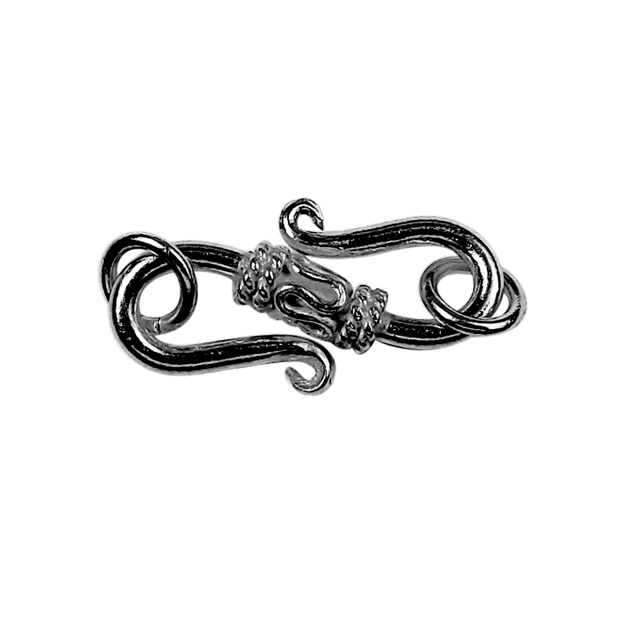 Black rhodium overlay over copper elegant designer hook clasp handcrafted in India for retail jewelry use
