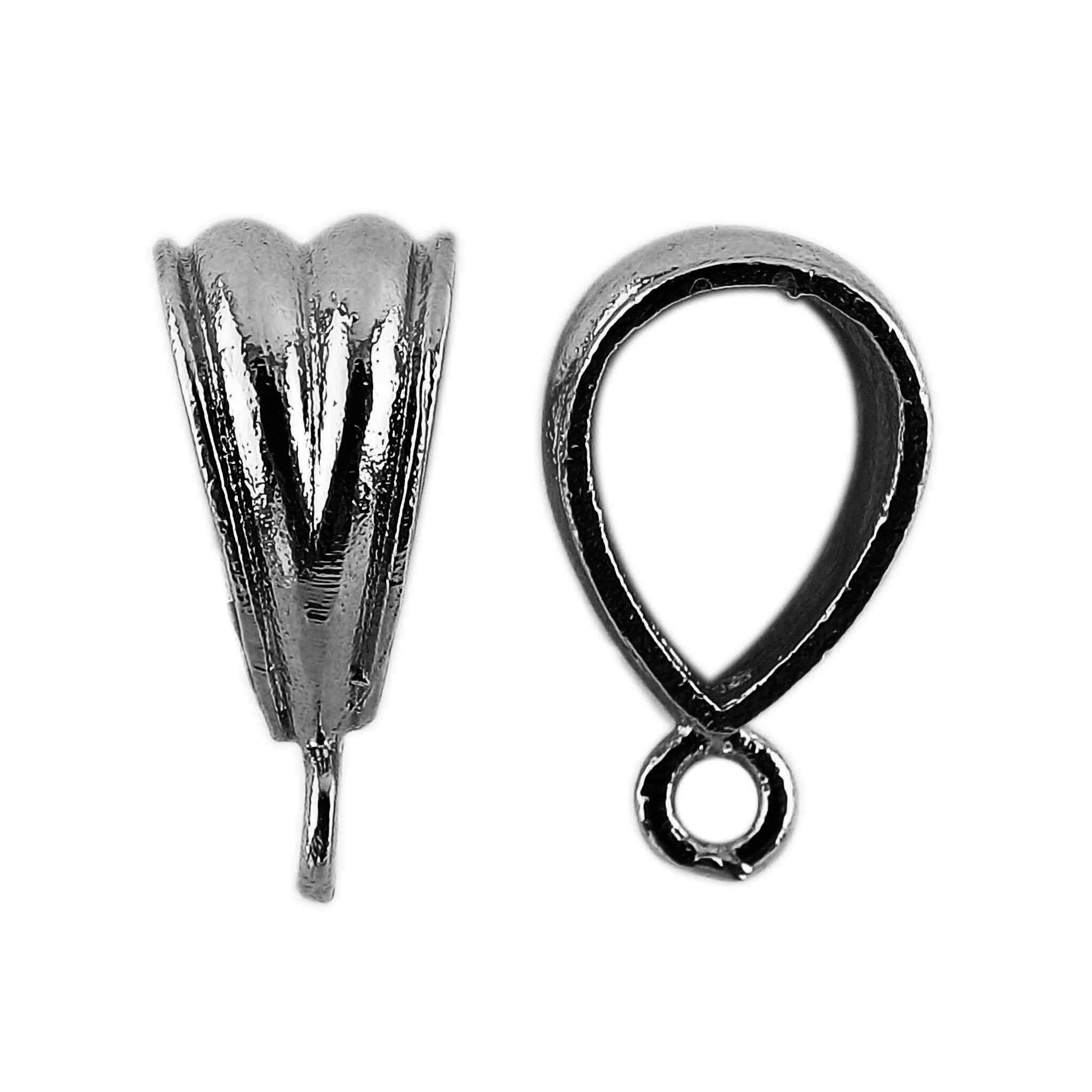 Black Rhodium Overlay Over Copper designer cone bail jewelry finding handcrafted in India