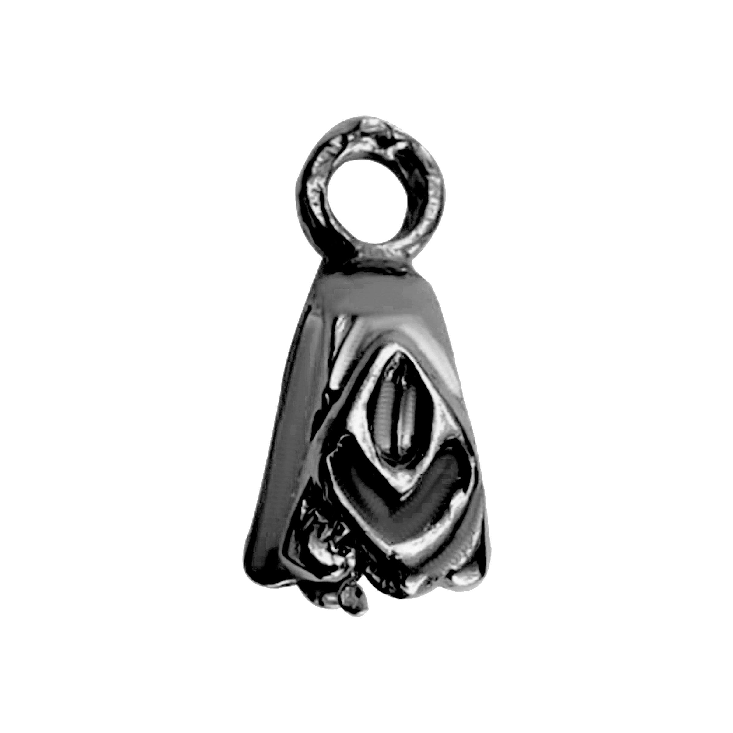 Elegant Black Rhodium Overlay Over Copper bell shape jewelry charm handmade in India