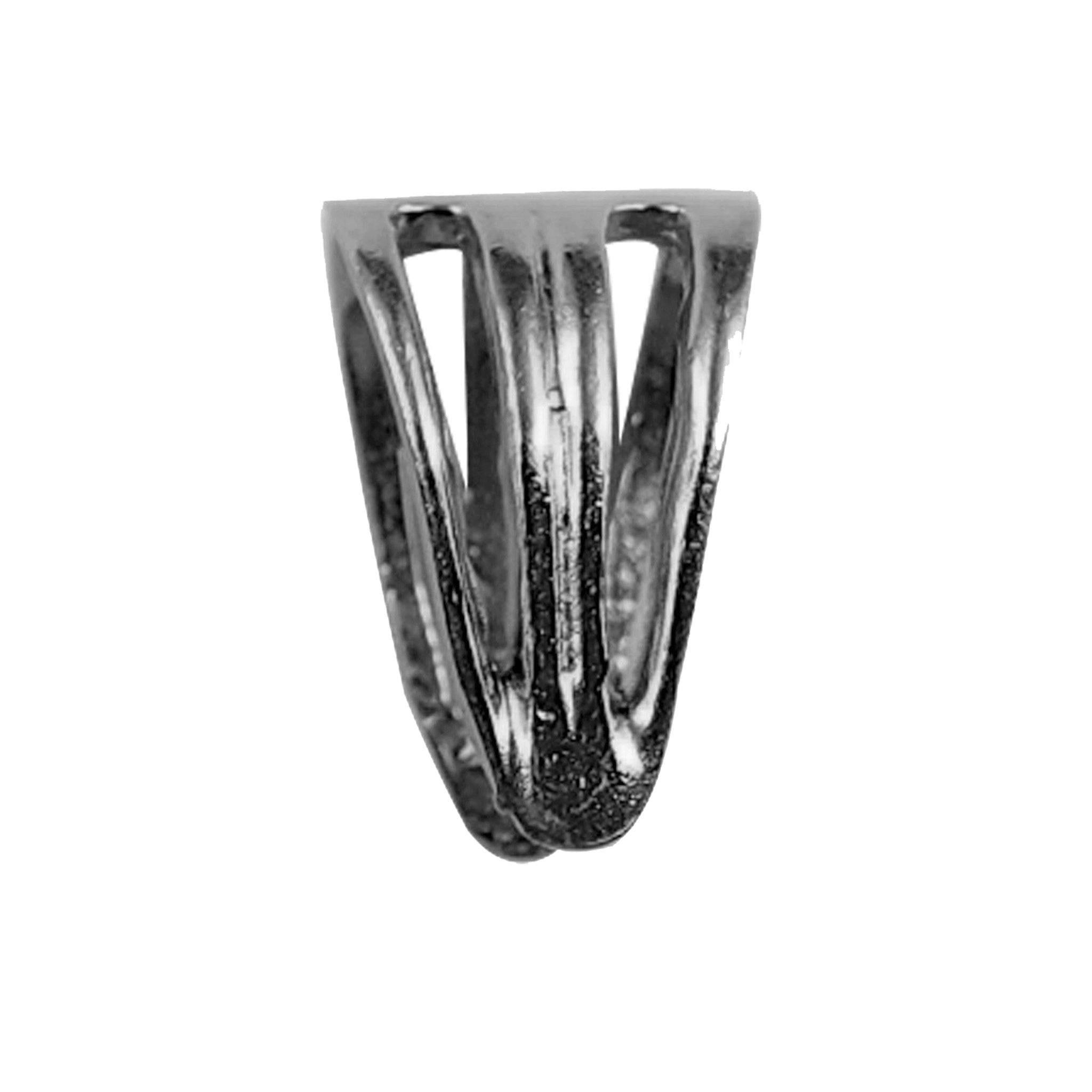 Elegant Black Rhodium Overlay Over Copper pendant bail handmade in India