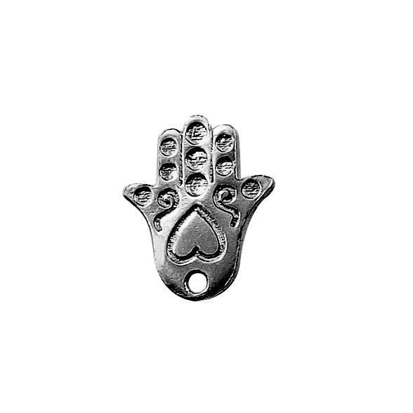 Elegant Black Rhodium Overlay Over Copper Hands of Fatima jewelry charm handmade in India