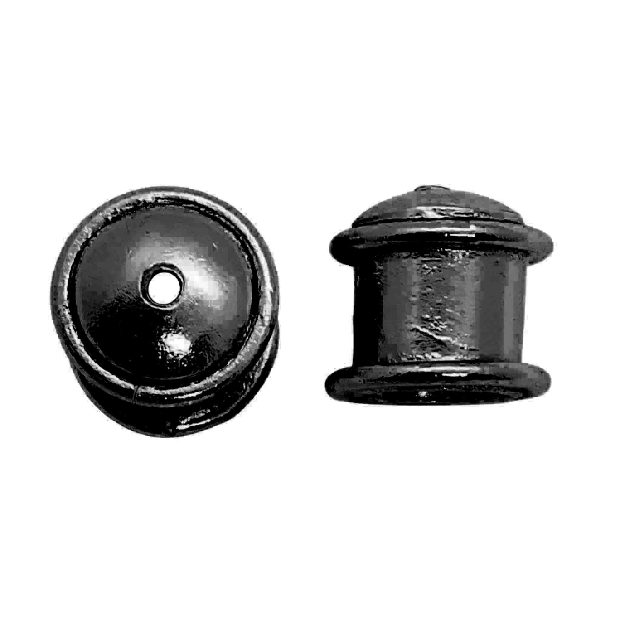 Elegant Black Rhodium Overlay Over Copper plain end cap handmade in India