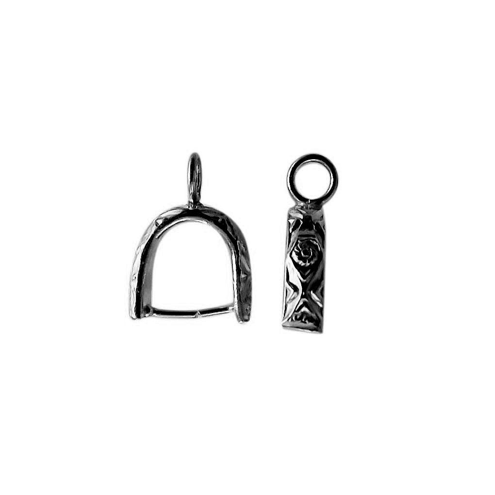 Black Rhodium Overlay Over Copper pendant bails handcrafted in India for jewelry making