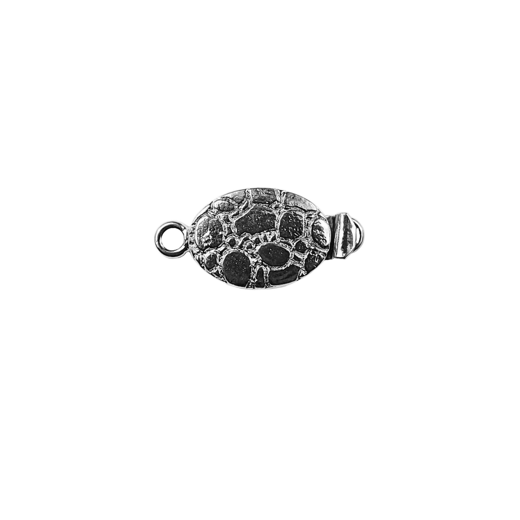 Black Rhodium Overlay Over Copper textured oval box clasp handcrafted in India for jewelry making