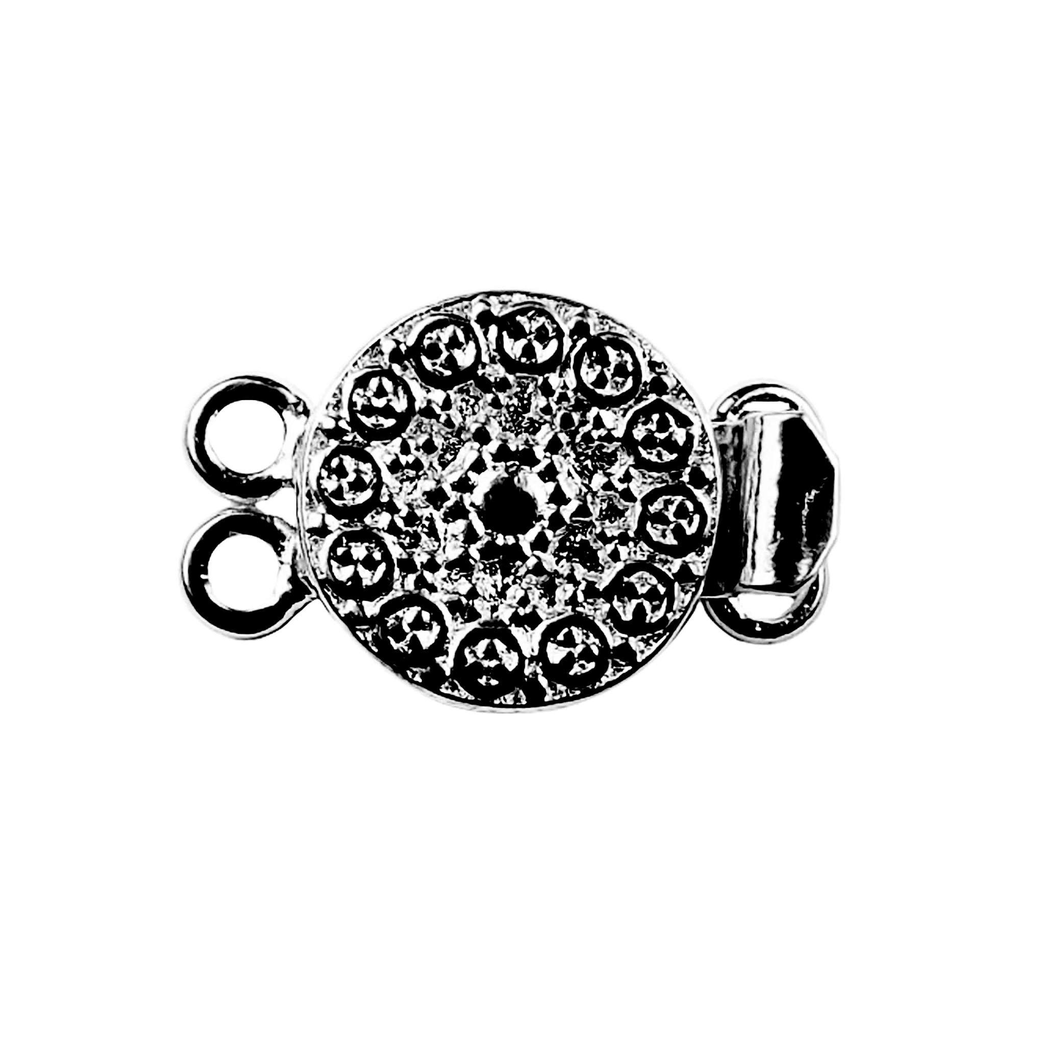 Elegant round Multi Strand Clasp With 2 Hole crafted with Black Rhodium Overlay Over Copper, handcrafted in India.