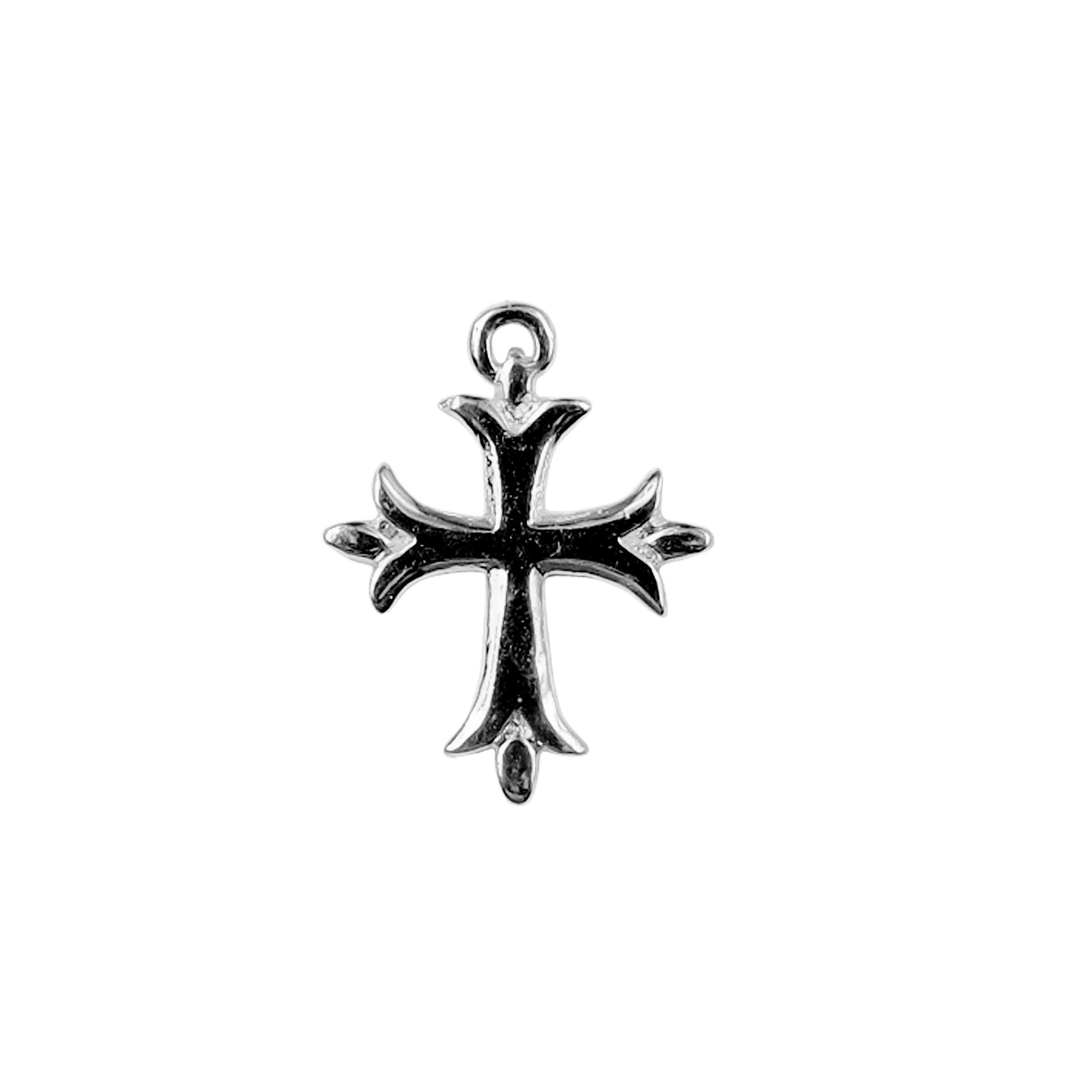 Elegant cross pendant crafted with Black Rhodium Overlay Over Copper, handcrafted in India with polished finish.
