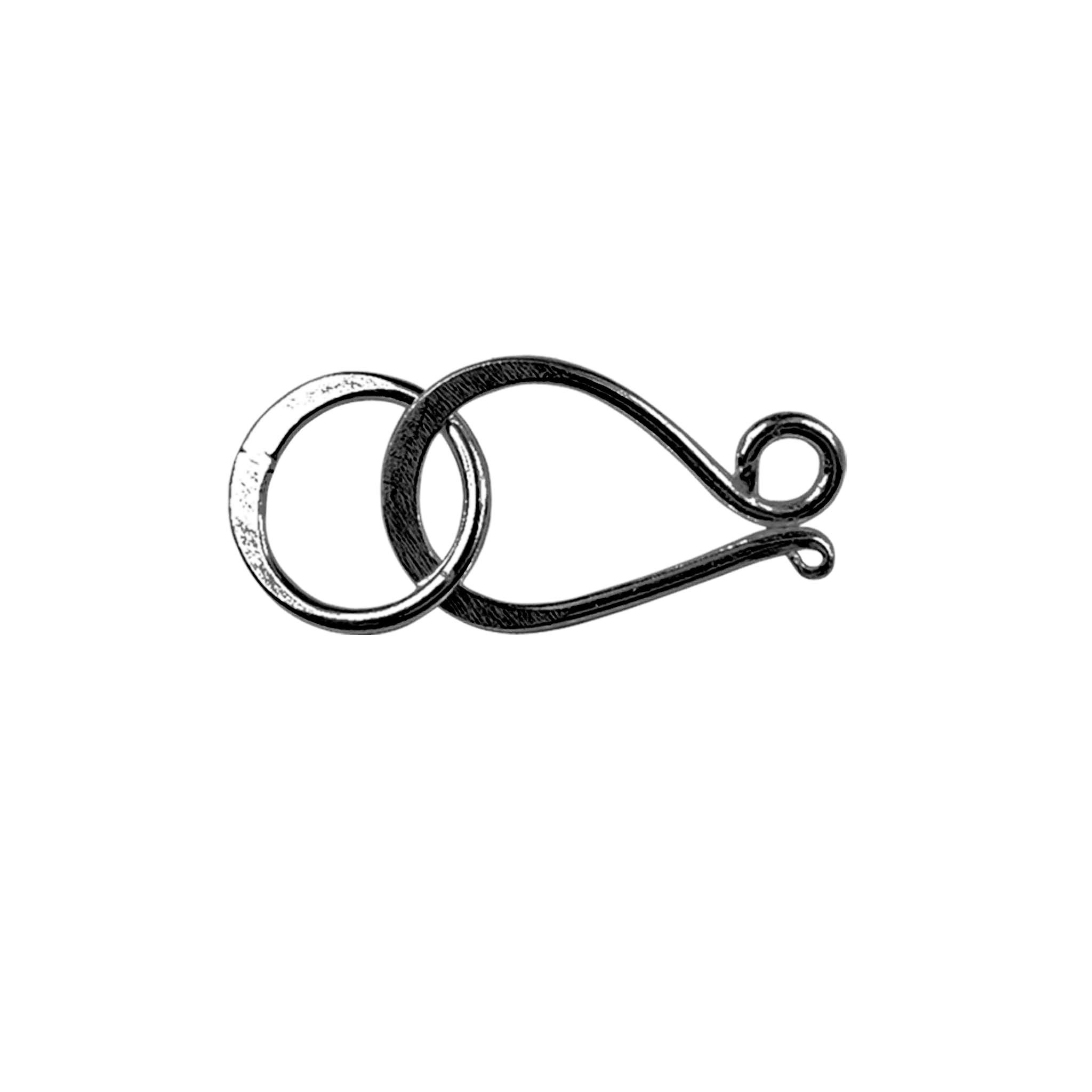 Black Rhodium Overlay Over Copper S-hook clasp handcrafted in India for jewelry making and DIY designs
