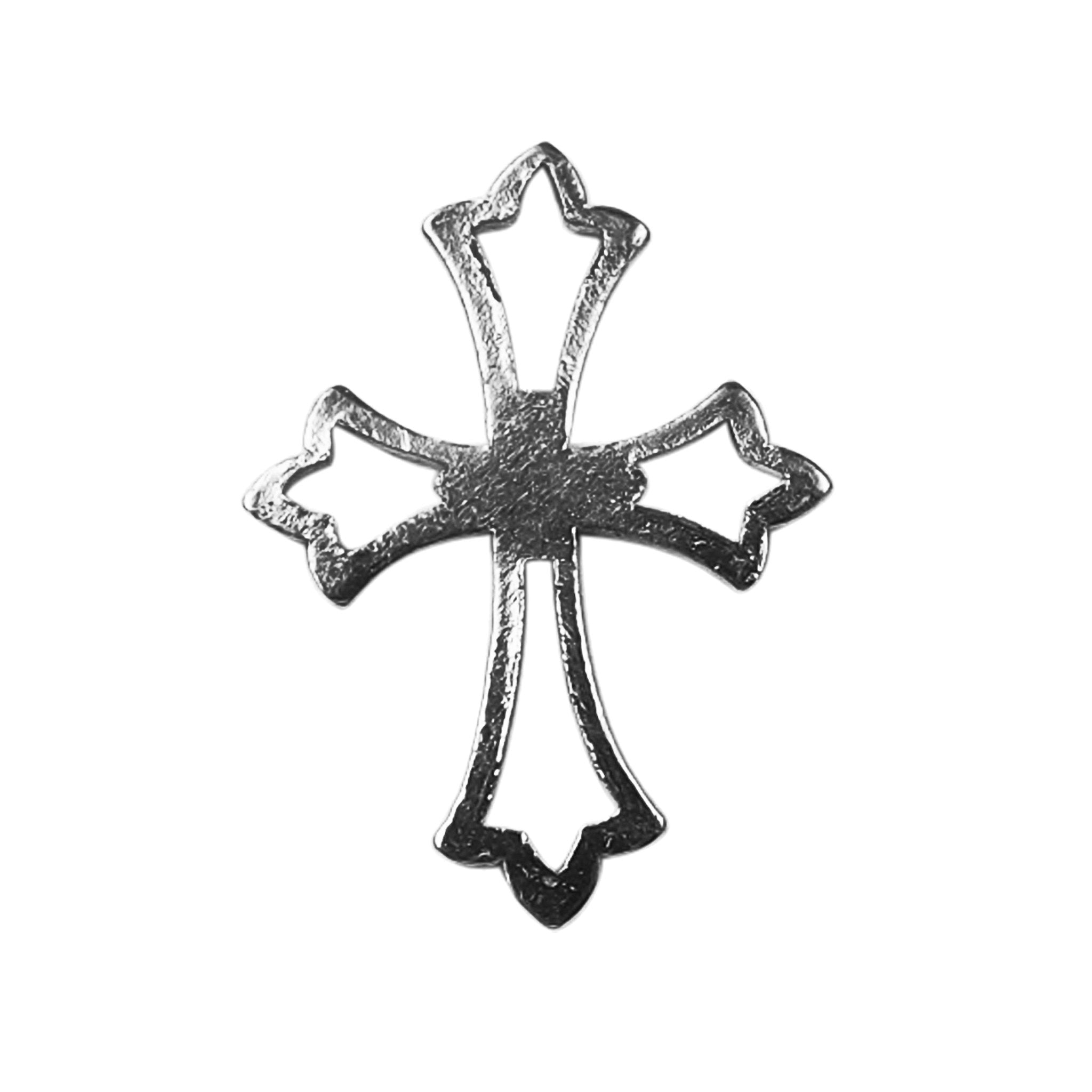 Black Rhodium Overlay Over Copper cross charm handcrafted in India for bracelets and necklaces