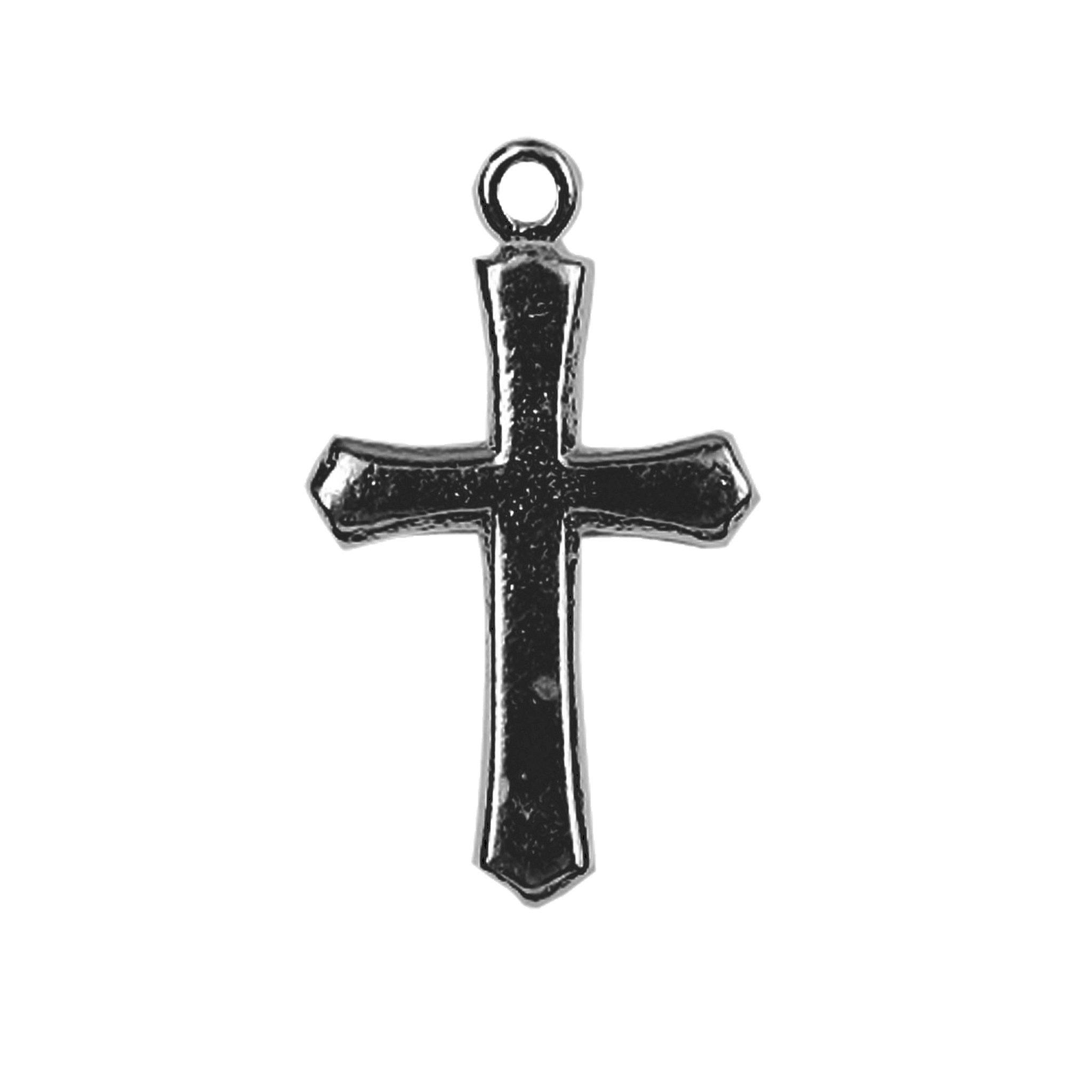 Black Rhodium Overlay Over Copper minimal cross charm handcrafted in India for jewelry making