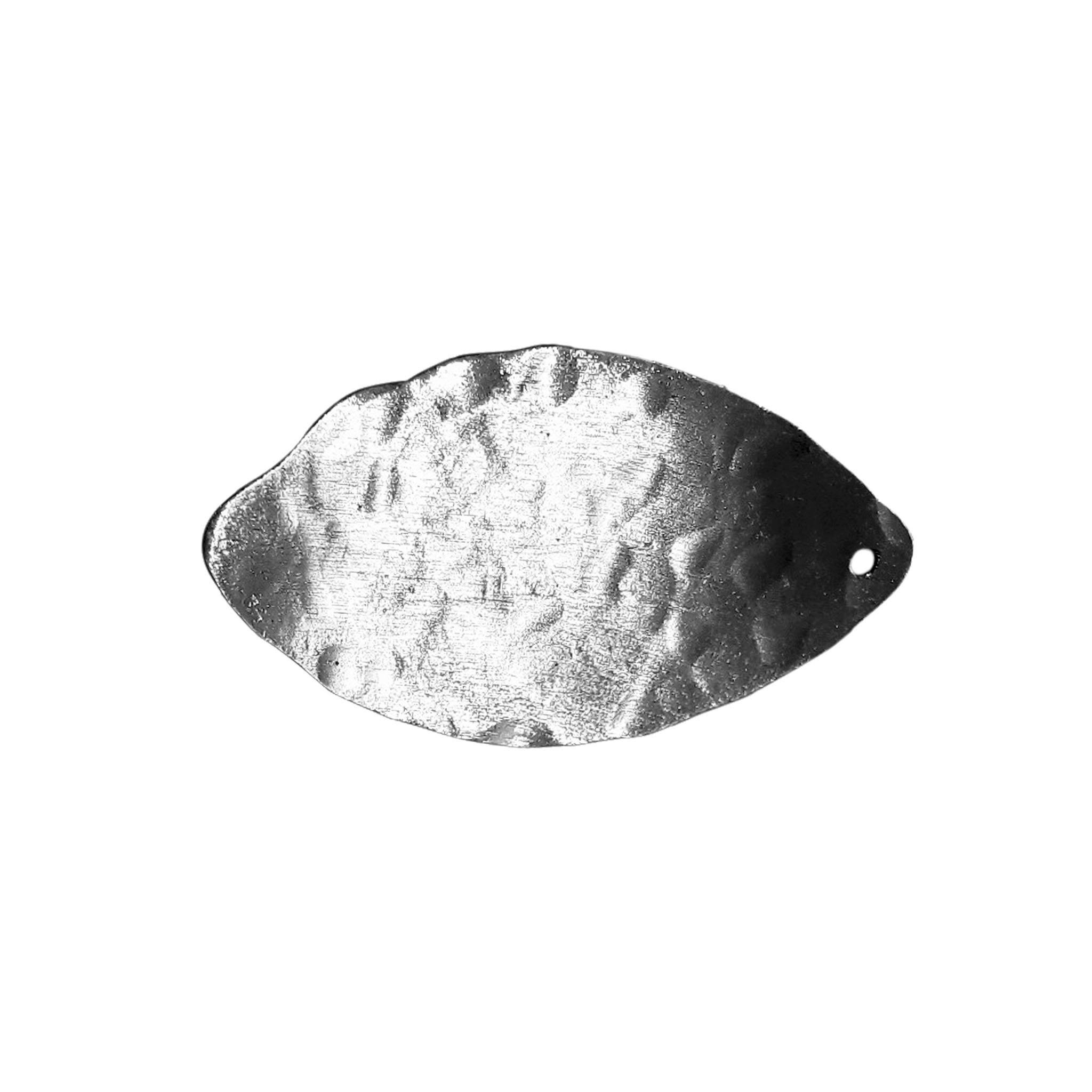 Leaf shape charm crafted with Black Rhodium Overlay Over Copper from India featuring textured artisan surface for handmade jewelry.