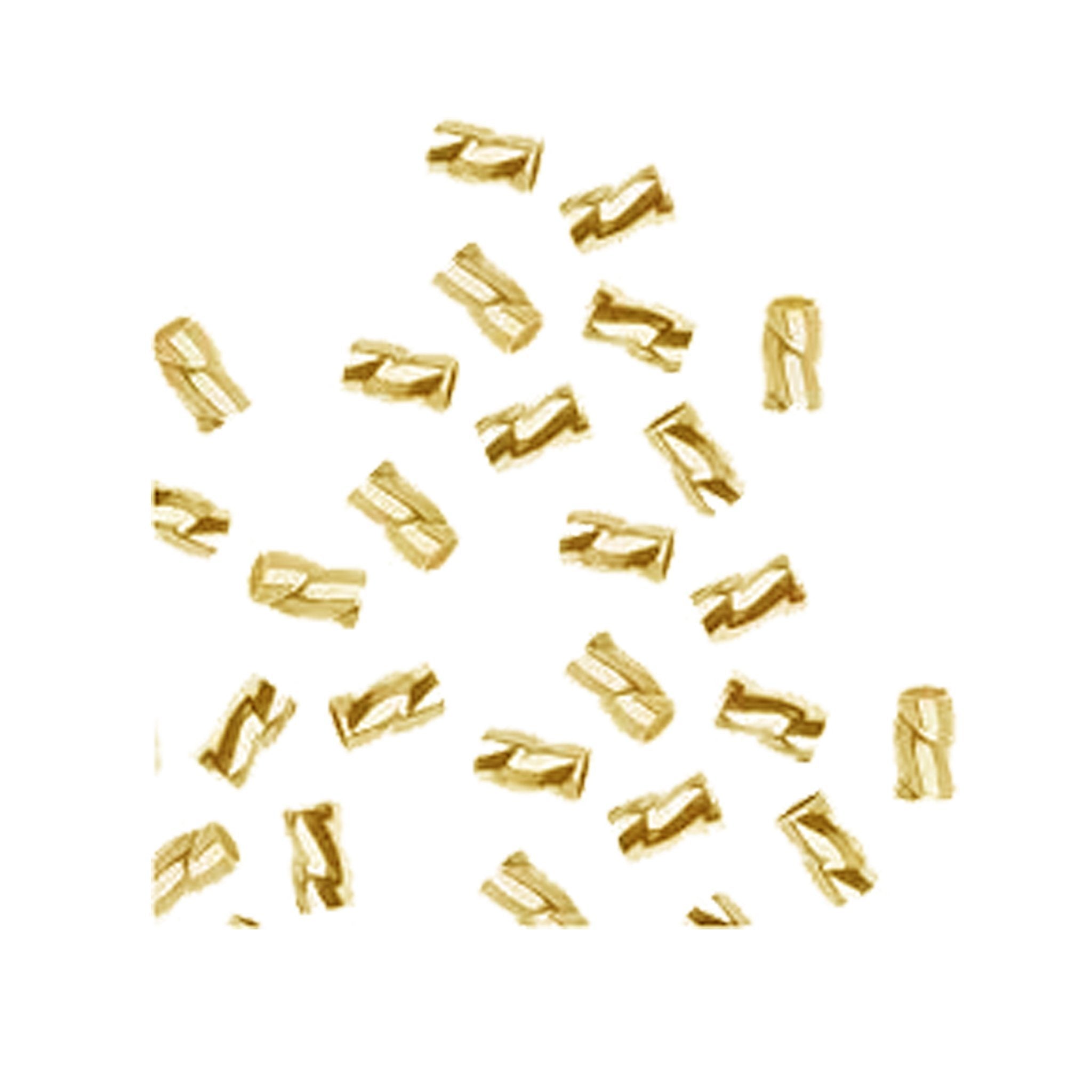 Twisted crimp bead crafted from 18K Gold Overlay Over Copper with smooth polished finish, ideal for handmade jewelry designs requiring secure and decorative closures