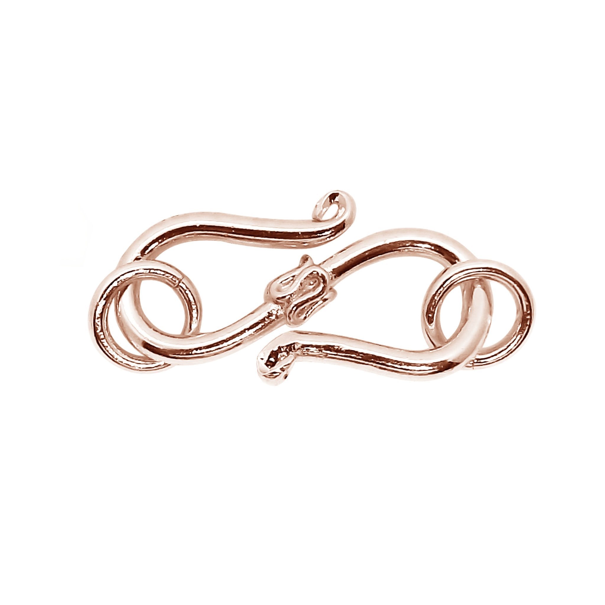 Hook clasp crafted from Rose Gold Overlay Over Copper with smooth polished finish, ideal for handmade jewelry designs requiring secure and elegant closures