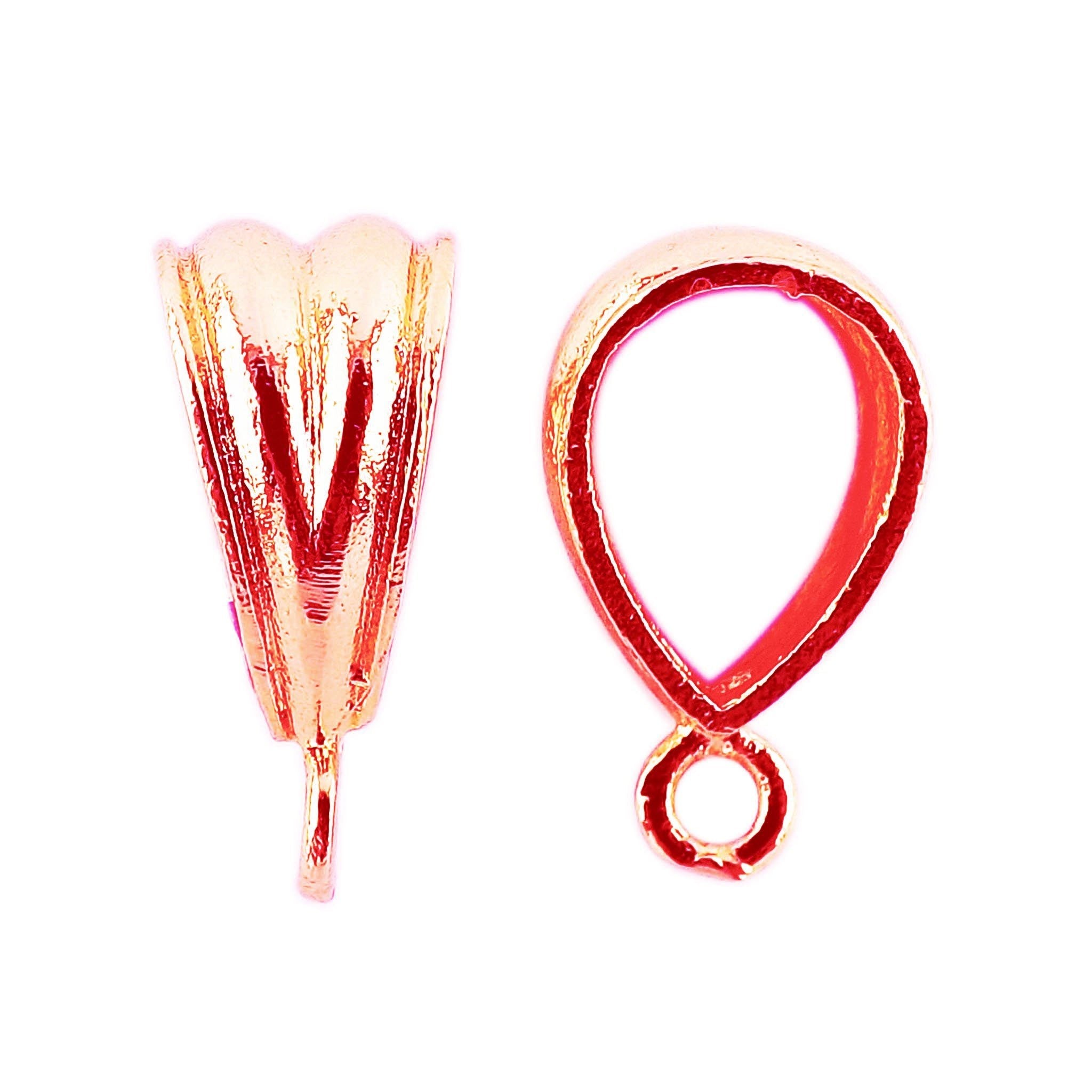 Decorative “S” hook clasp made from Rose Gold Overlay Over Copper with smooth polished finish, ideal for handmade jewelry designs requiring secure and stylish closures