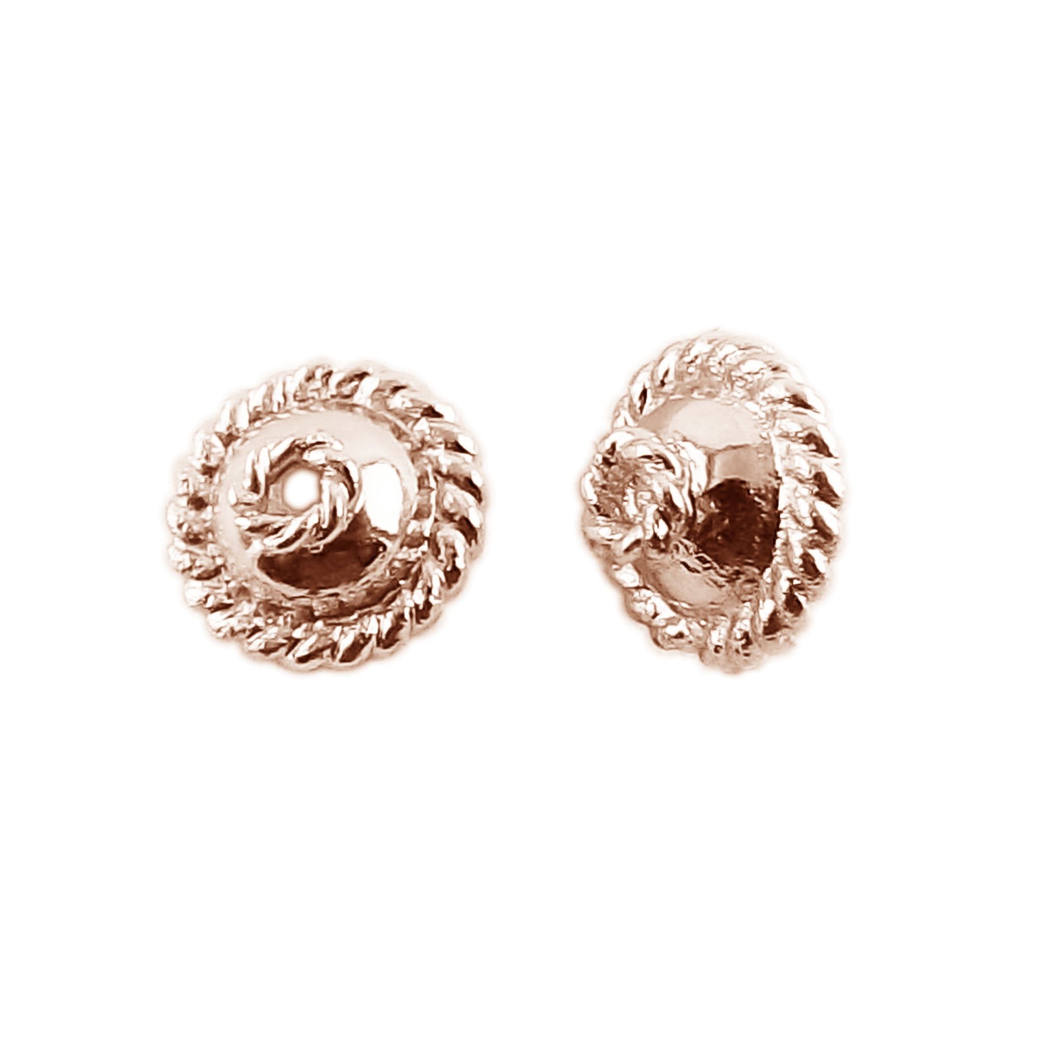 Decorative bead cap made from Rose Gold Overlay Over Copper with smooth polished finish, ideal for handmade jewelry designs requiring elegant and secure bead finishing