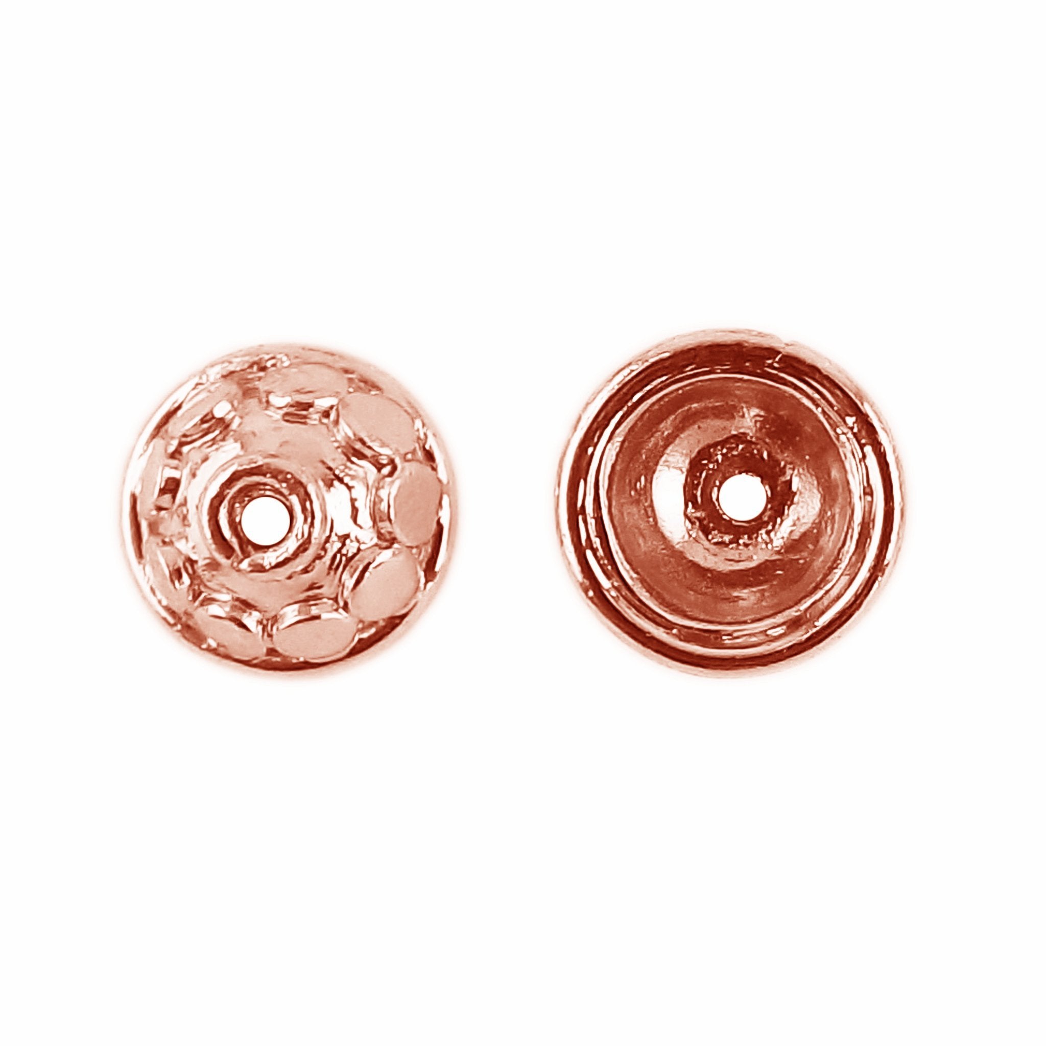 Decorative bead cap made from Rose Gold Overlay Over Copper with smooth polished finish and precise inner fit, ideal for elegant handmade jewelry bead finishing