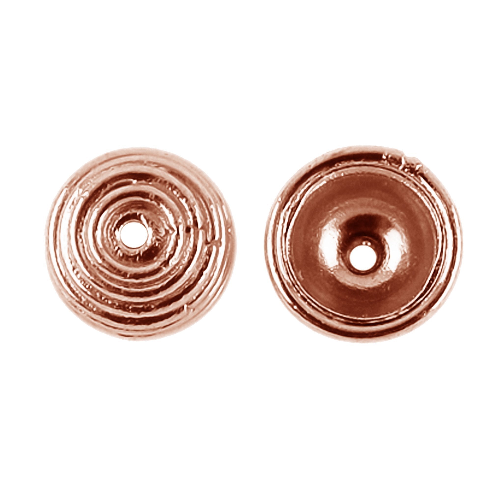 Rose gold overlay over copper bead cap jewelry finding designed for retail customers, perfect for handmade jewelry, creative designs, and DIY accessories