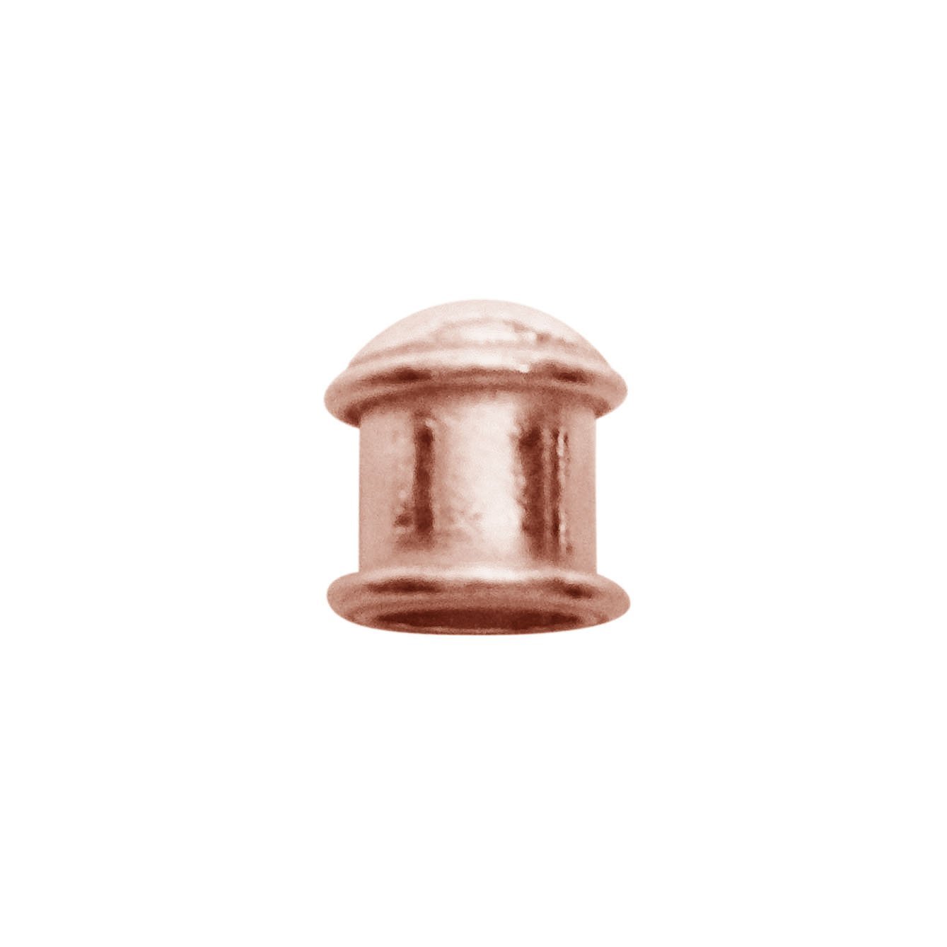 Luxury rose gold overlay over copper bead cap for diy jewelry making hobbyists and independent artisan designers looking for a high end professional finish.
