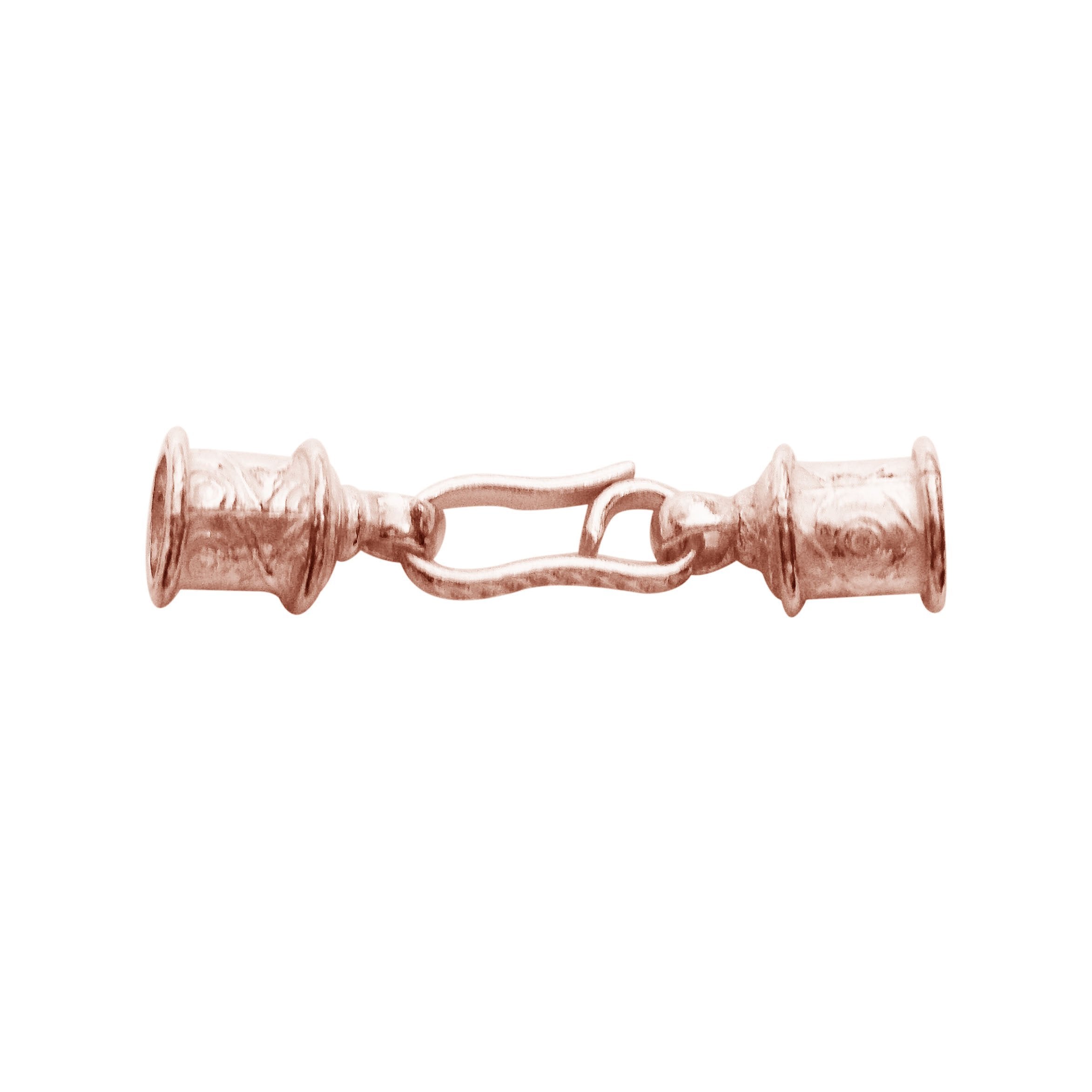 Rose Gold Overlay Over Copper bead cap handcrafted in India with polished finish and artisan design