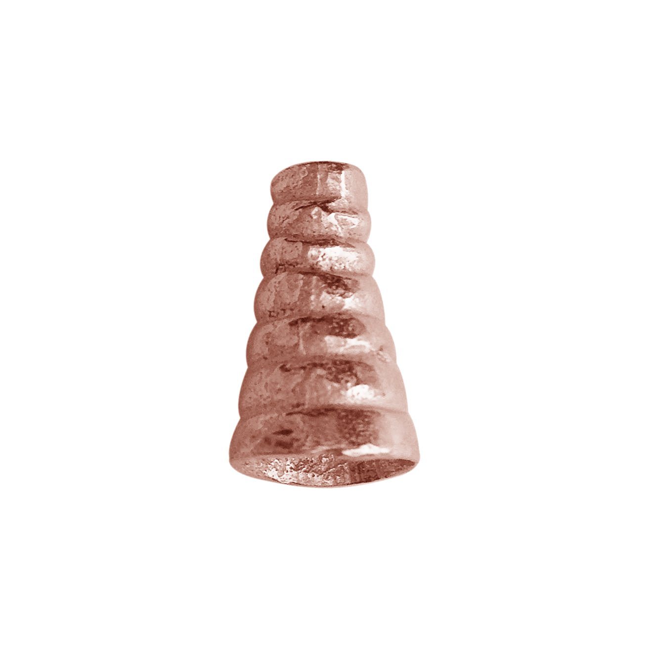 Rose Gold Overlay Over Copper cone handcrafted in India with layered artisan texture and polished finish