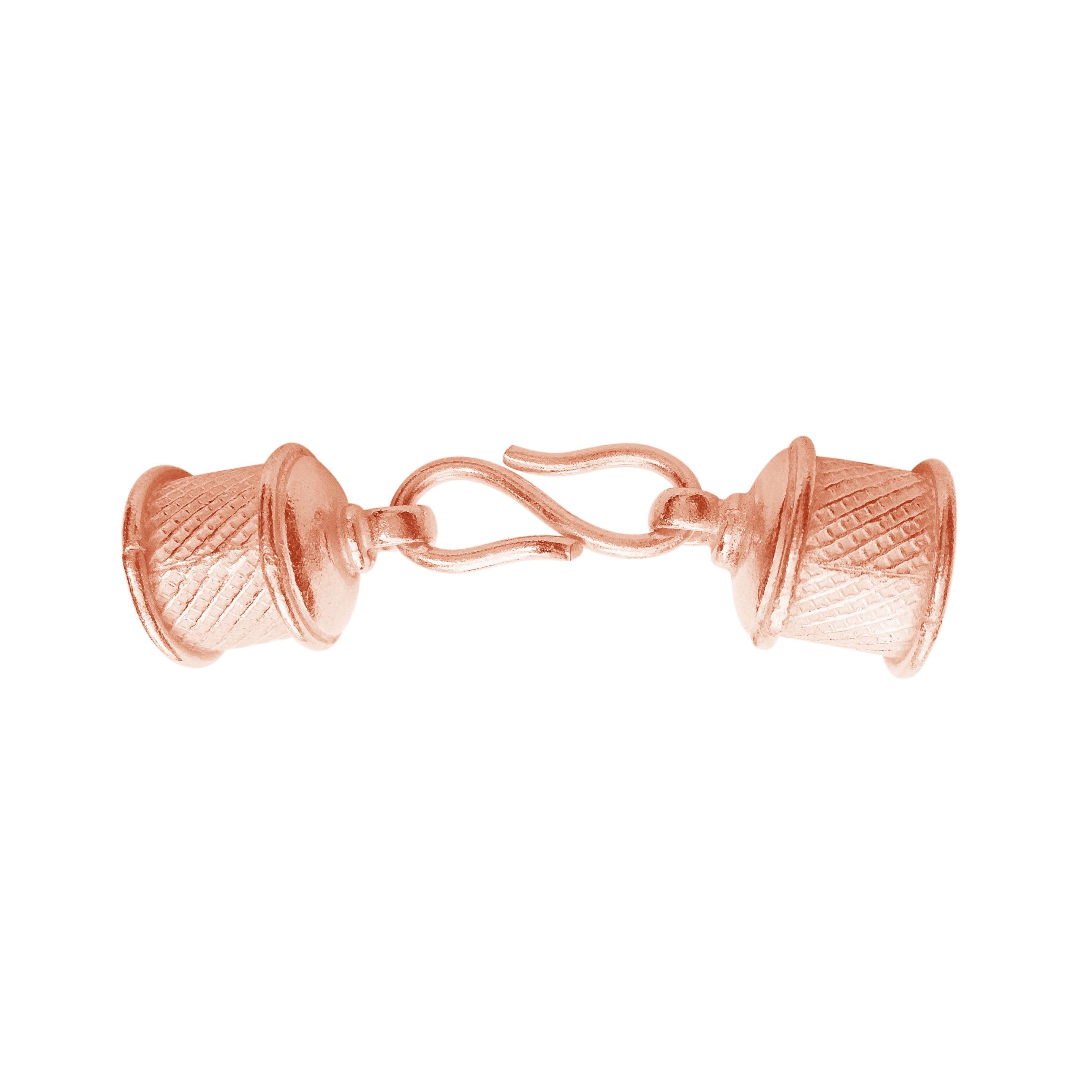 Rose Gold Overlay Over Copper end cap handcrafted in India with polished finish and artisan texture