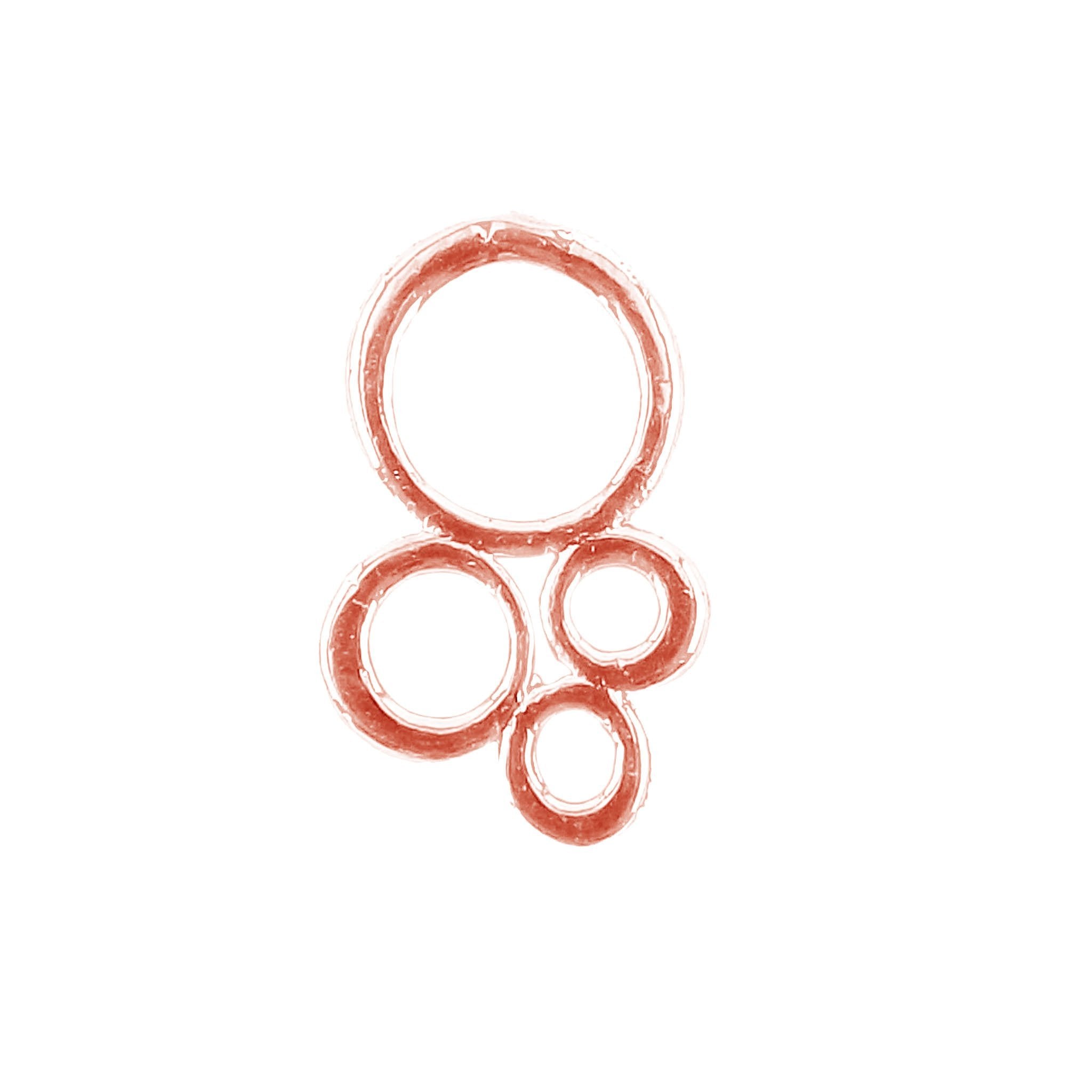 Handcrafted rose gold overlay over copper charm from India with modern open loop design