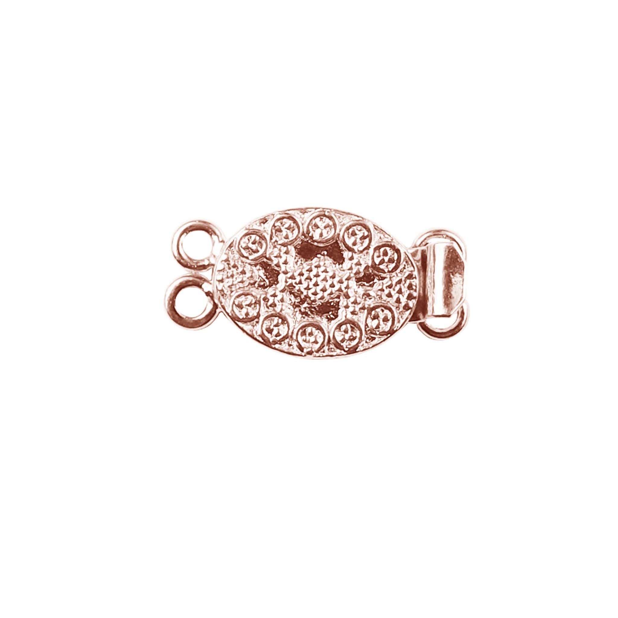 Compact rose gold overlay over copper multi strand clasp with 2 hole handcrafted in India