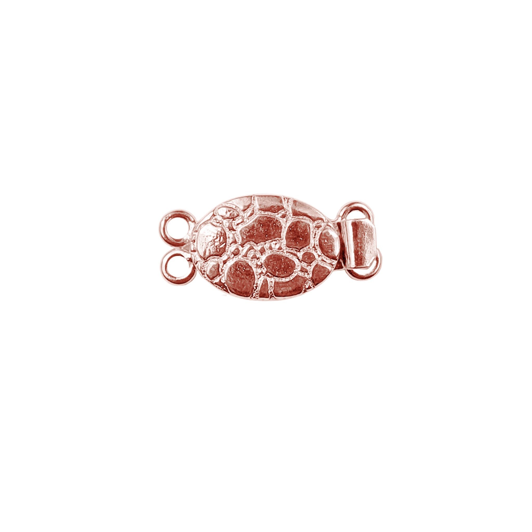 Pebble finish rose gold overlay over copper multi strand clasp with 2 hole handcrafted in India