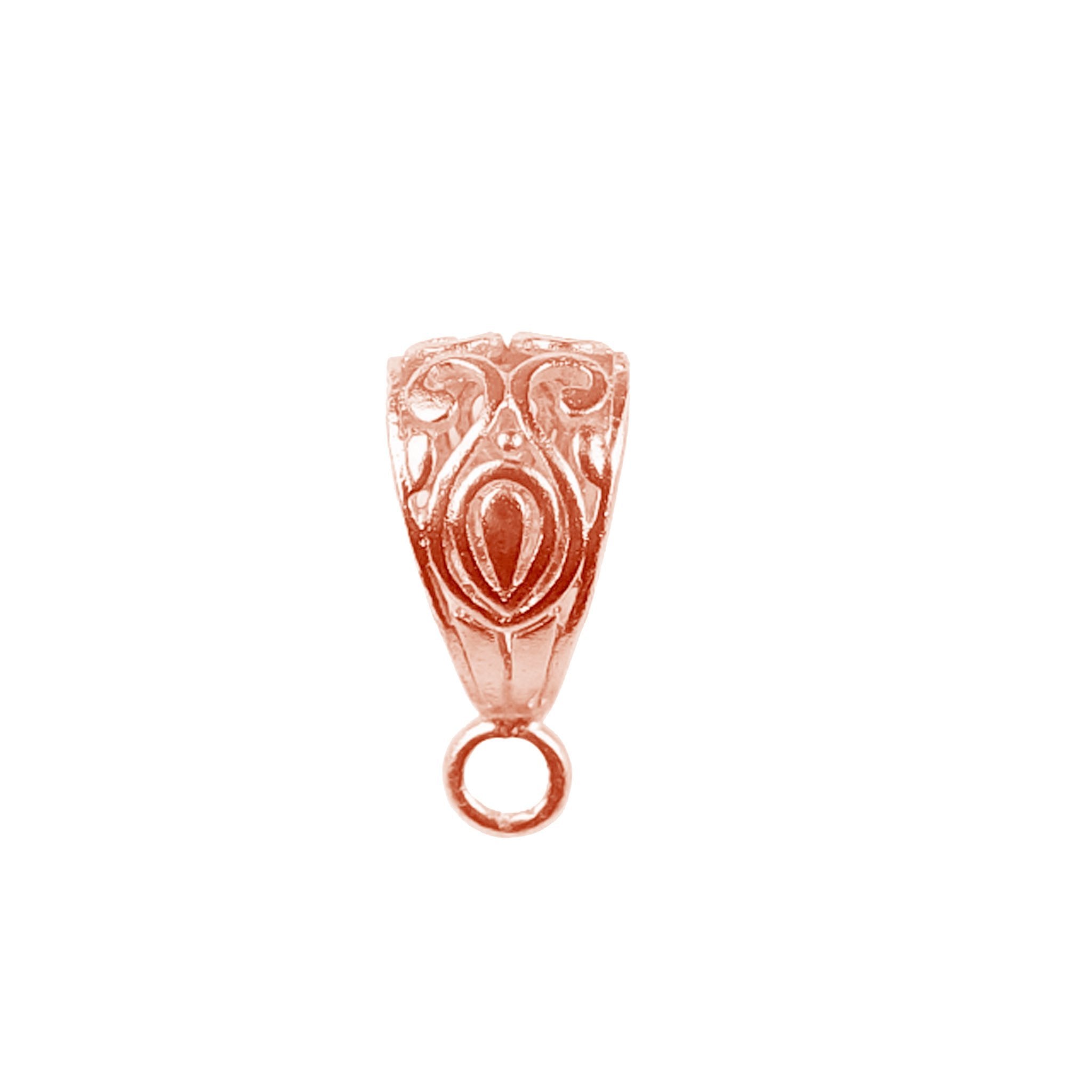 Elegant Rose Gold Overlay Over Copper bead cap handcrafted in India with polished Bali-style design