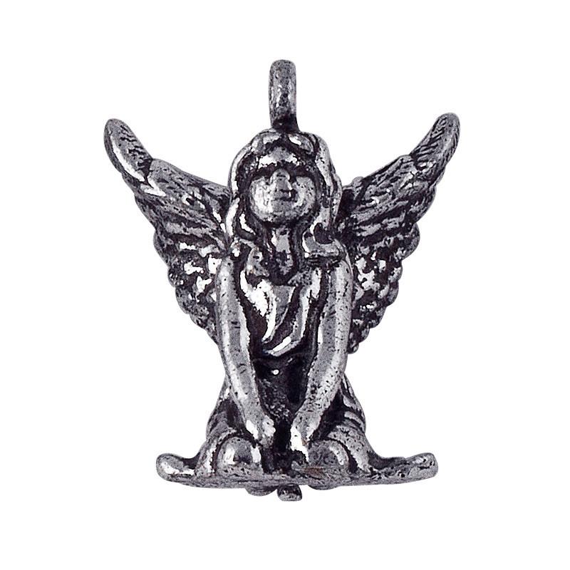 Silver overlay over copper angel charm handcrafted in India for retail jewelry making