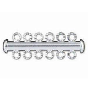 Silver Overlay Over Copper six strand magnetic clasp handmade in India with smooth polished finish.