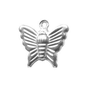 Elegant antique silver overlay over copper butterfly charm handcrafted in India for retail jewelry designs