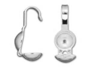 Elegant Silver Overlay Over Copper earring hook with curved design and round base, handcrafted in India.