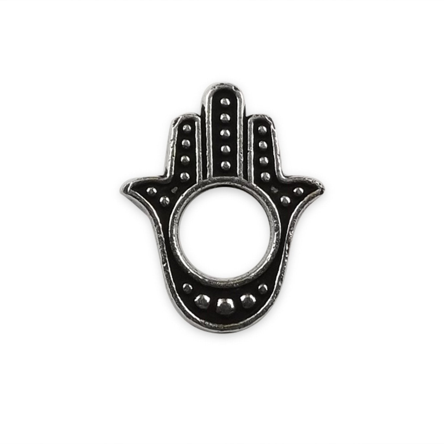 Elegant Silver Overlay Over Copper Hands of Fatima India 24MM x 20MM Hamsa charm polished finish handcrafted in India