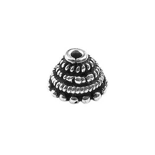 Elegant Silver Overlay Over Copper Bead Cap India 6MM x 9MM dome bead cap with 2MM inside hole and 7MM inside diameter